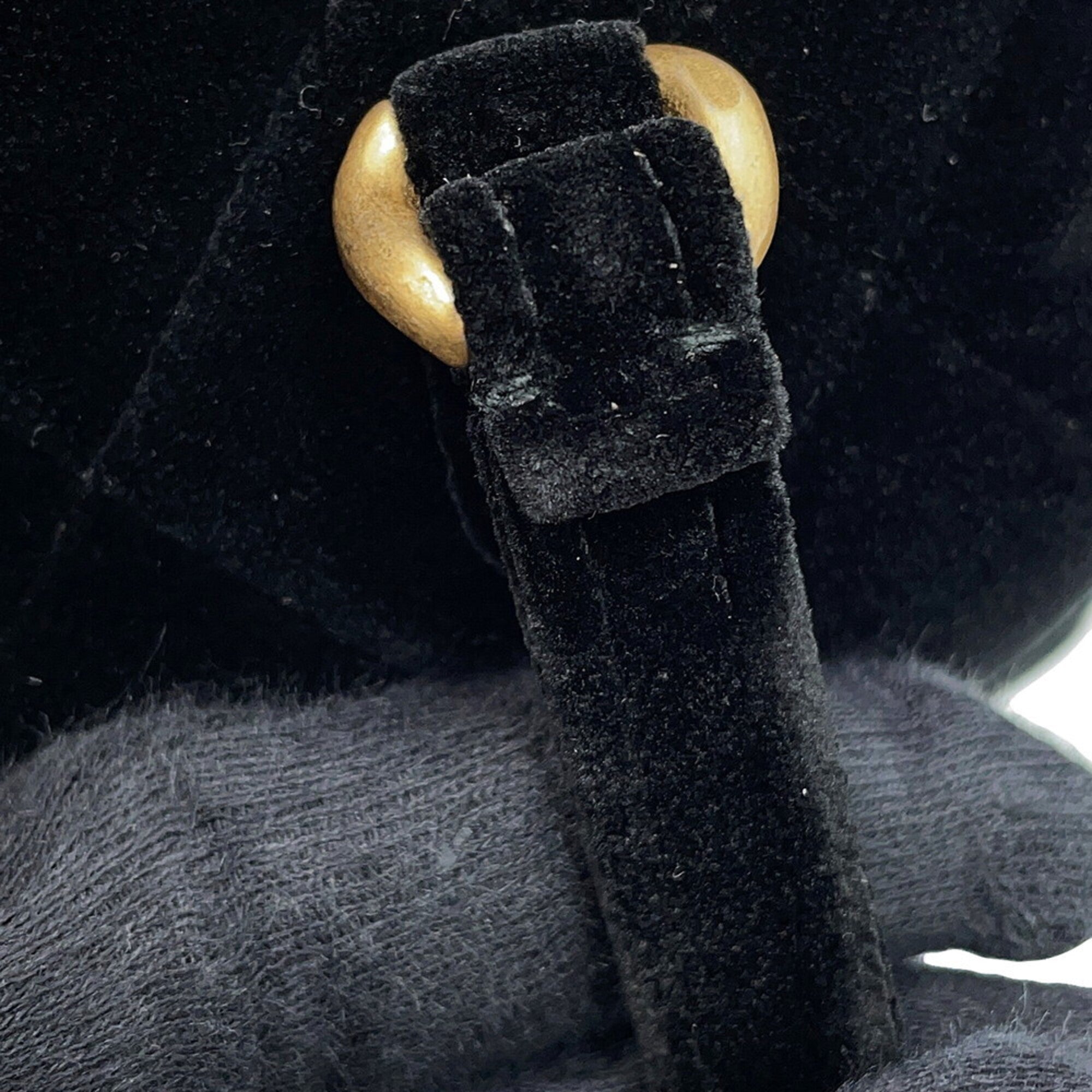 Chanel Black Velvet Handbag Shoulder Bag (Pre-Owned)