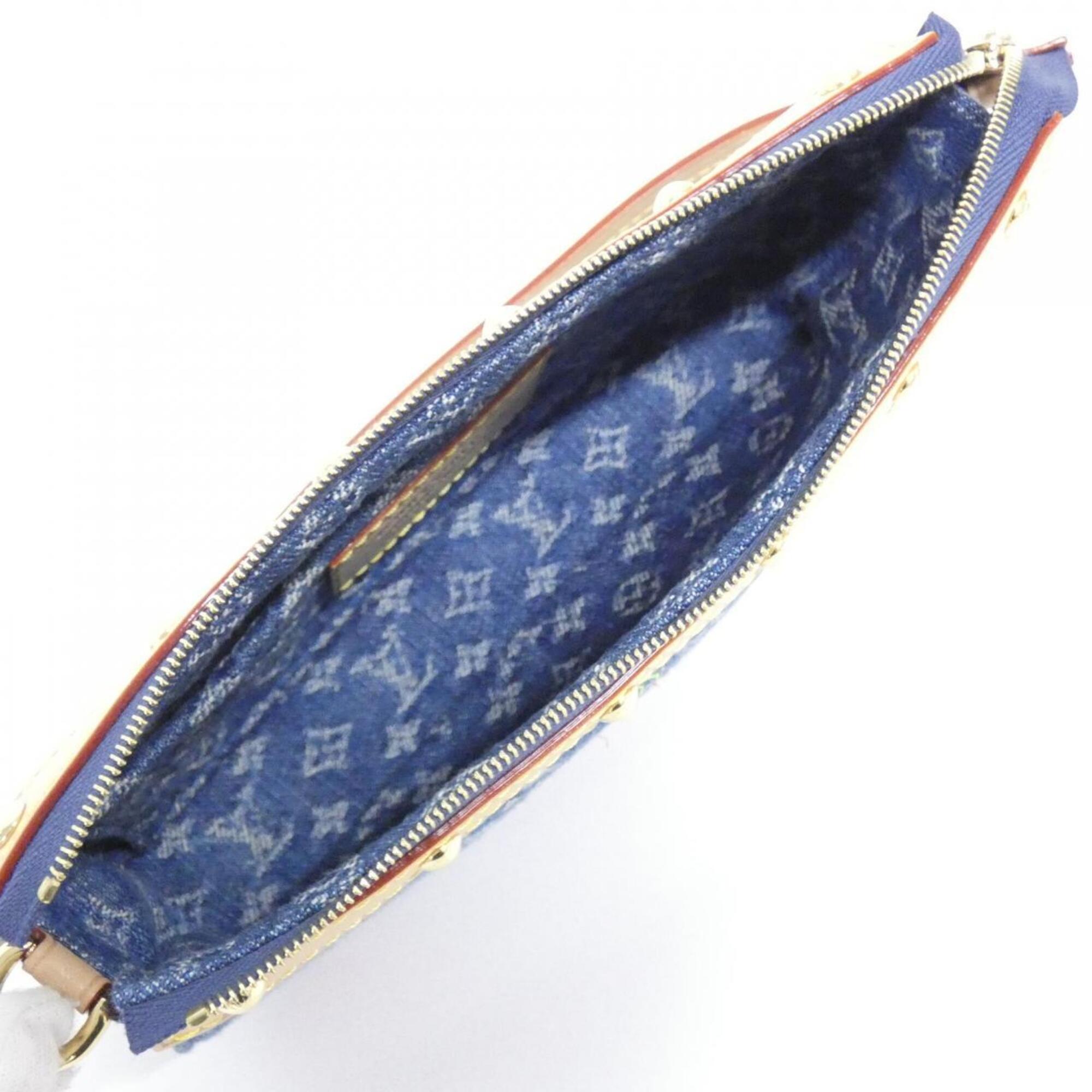 Louis Vuitton Blue Denim Canvas Pochette Pouch (Pre-Owned)