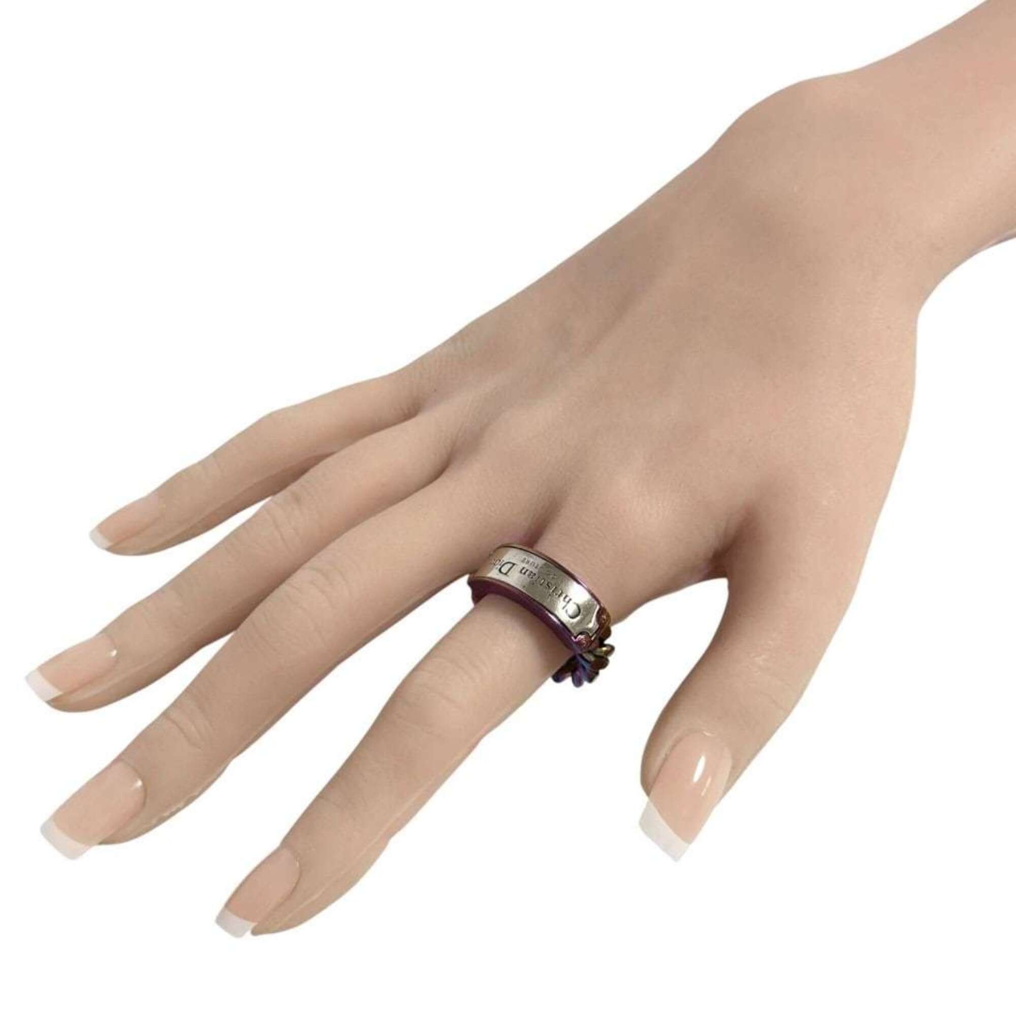 Christian Dior Multi-Color Metal Band Ring (Pre-Owned)