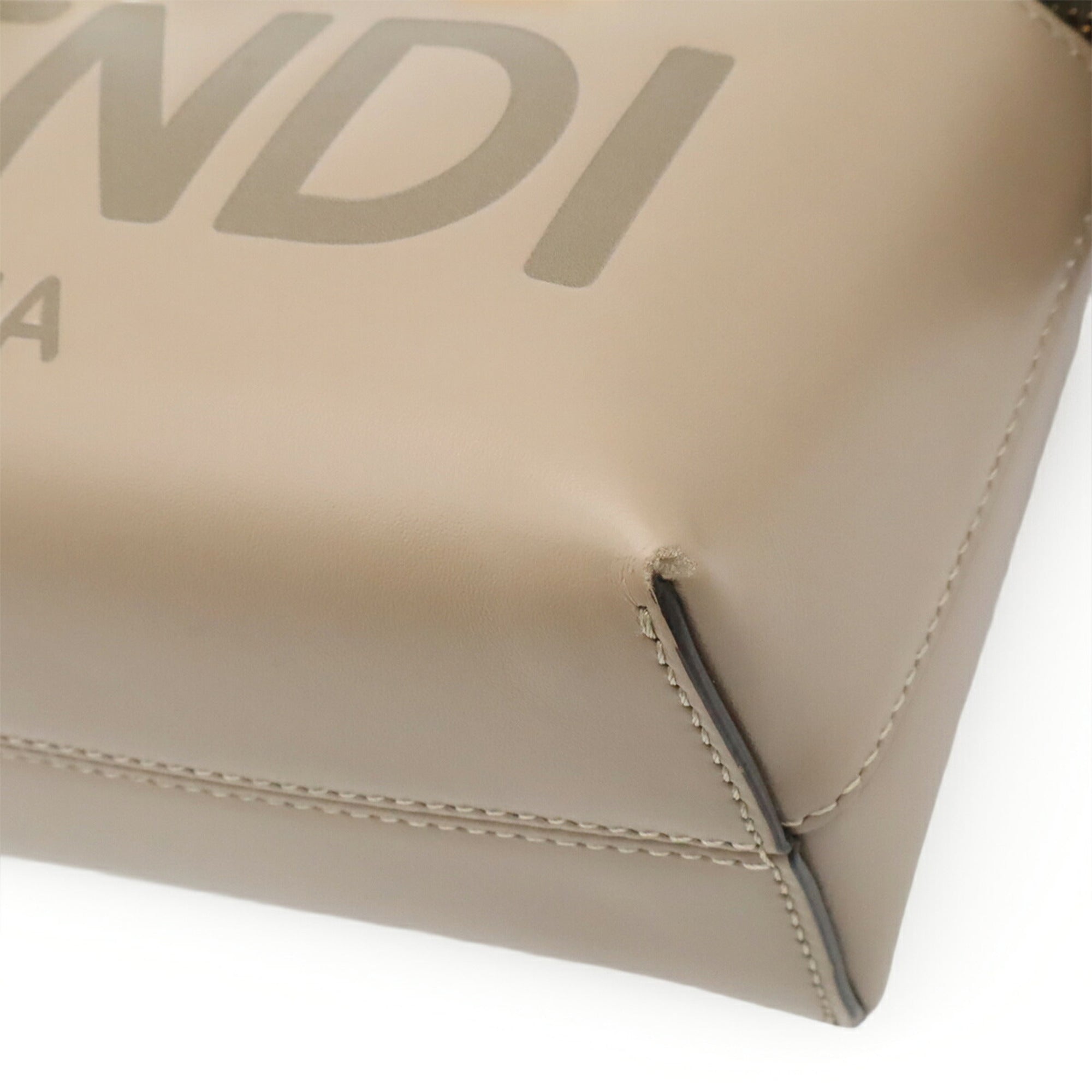 Fendi Grayish Leather Handbag Pochette Shoulder Bag (Pre-Owned)