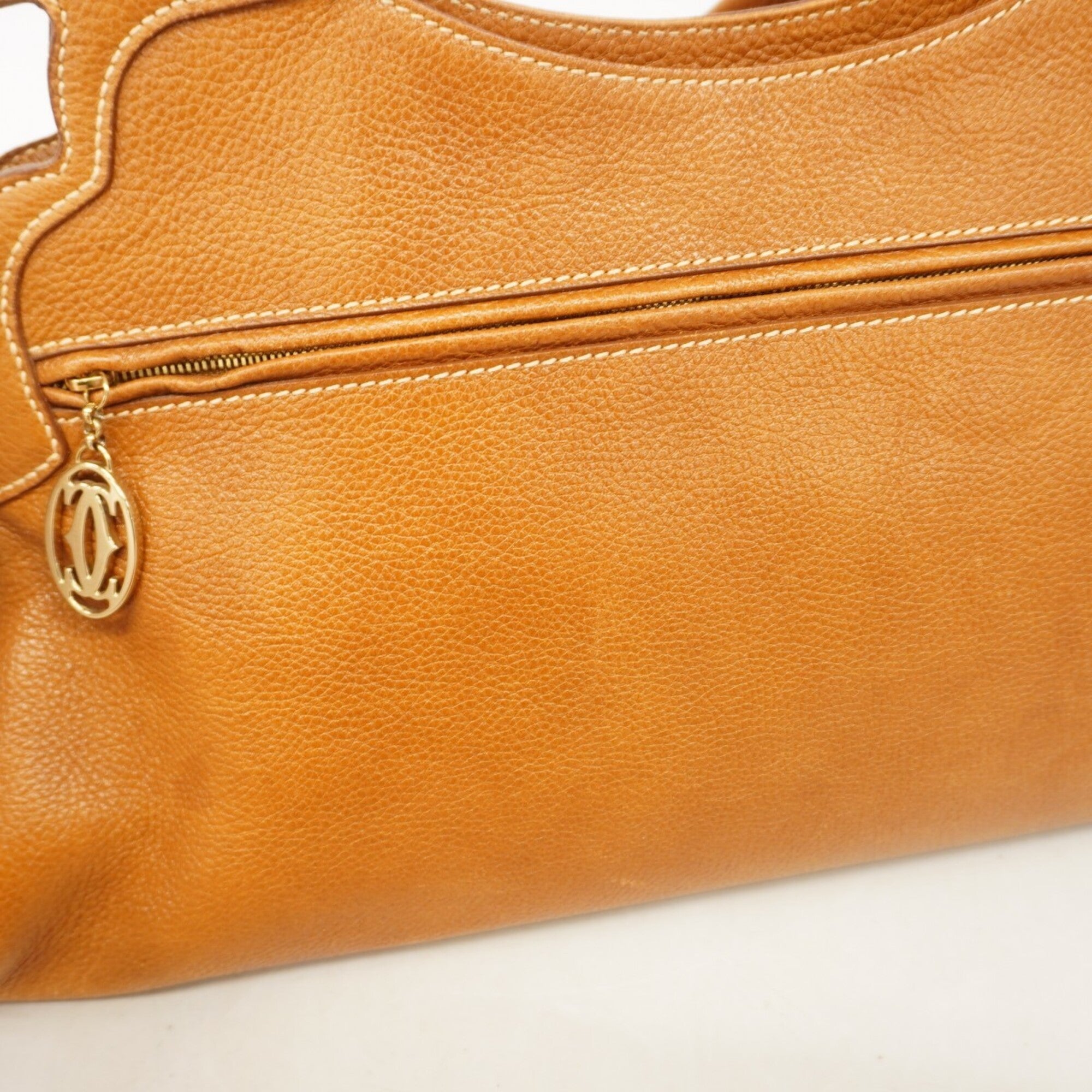 Cartier Brown Leather Handbag (Pre-Owned)