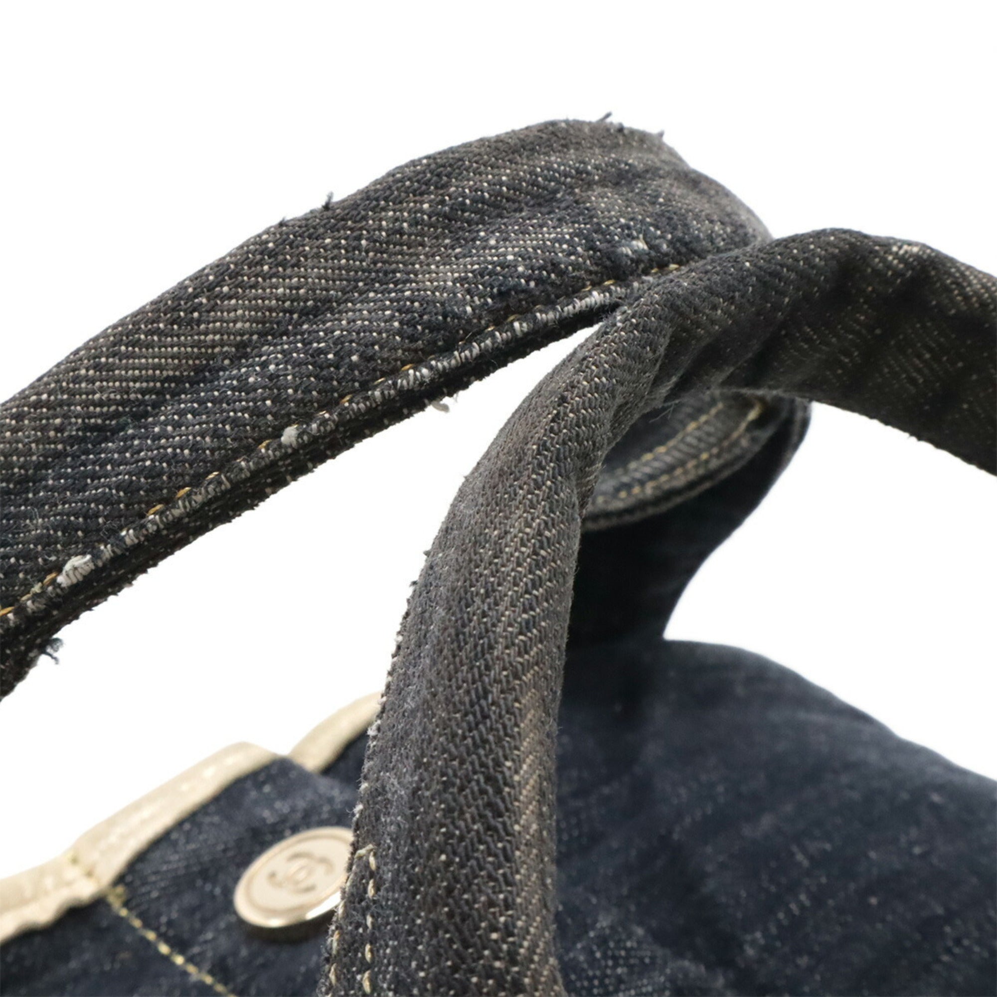 Chanel Blue Denim Handbag Tote Bag (Pre-Owned)
