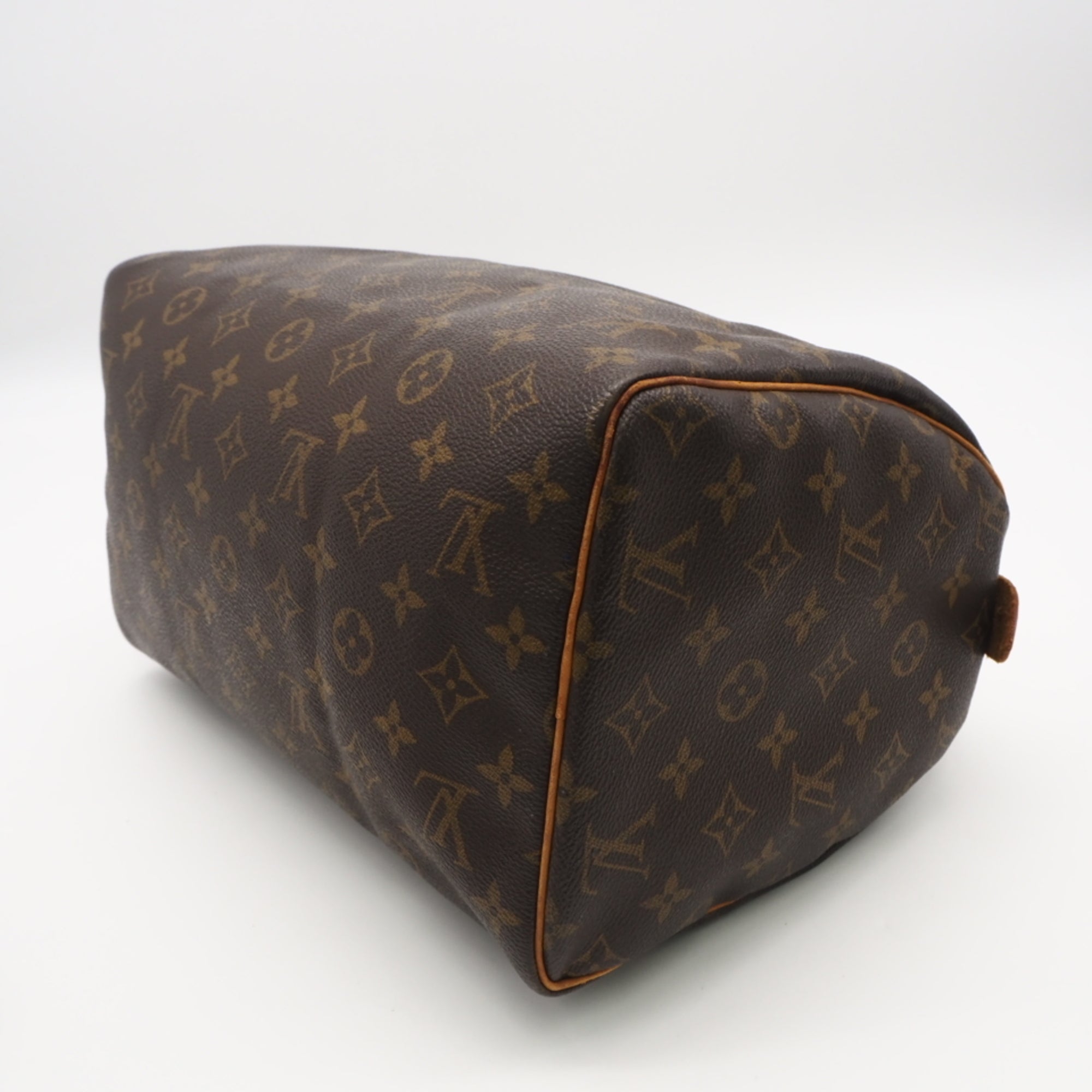 Louis Vuitton Beige Brown Coated Canvas Leather Handbag (Pre-Owned)