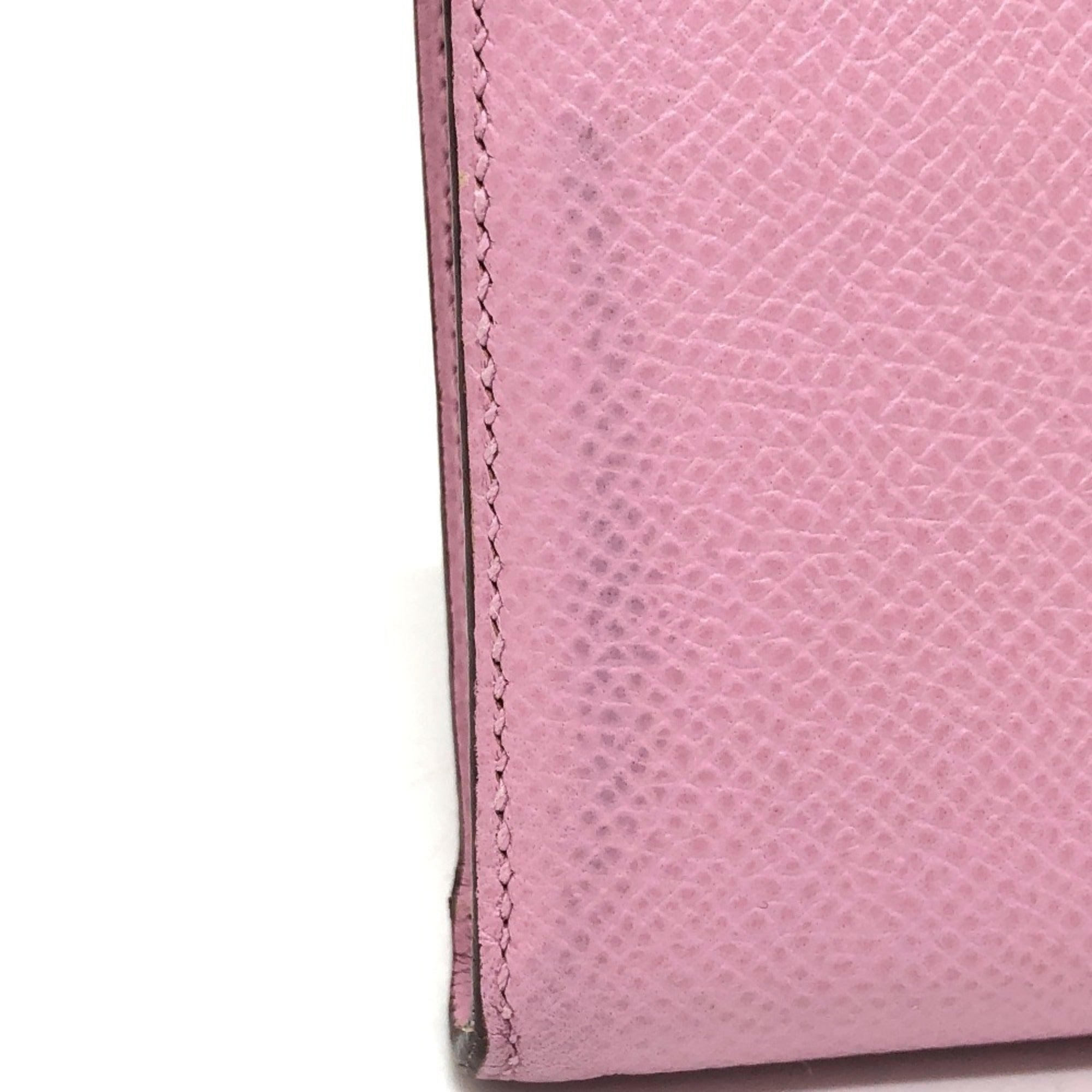 Hermes Pink Yellow Epsom Leather Long Wallet (Bi-Fold) (Pre-Owned)