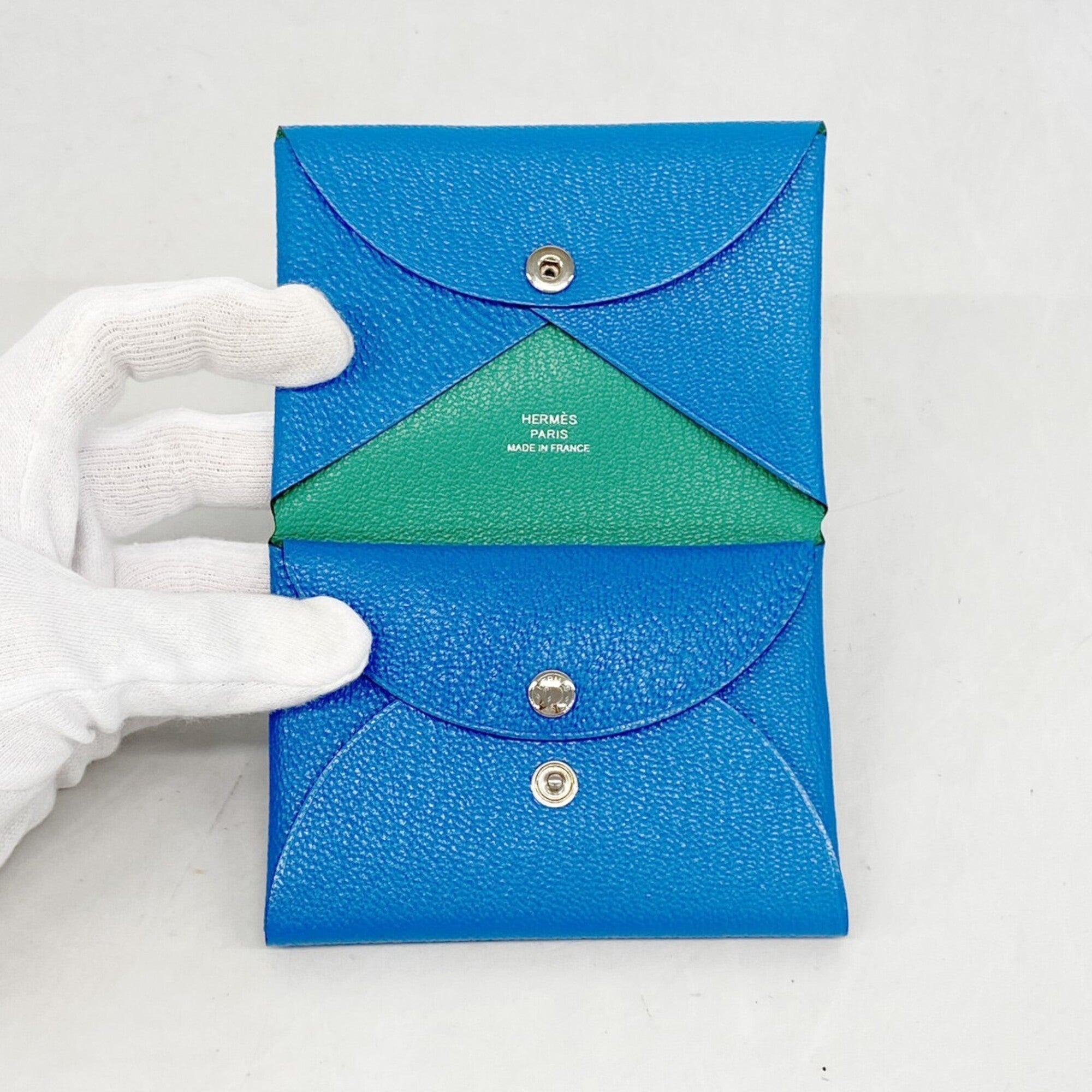 Hermes Mint Green Chevre Myzore Leather Coin Purse/Coin Case (Pre-Owned)