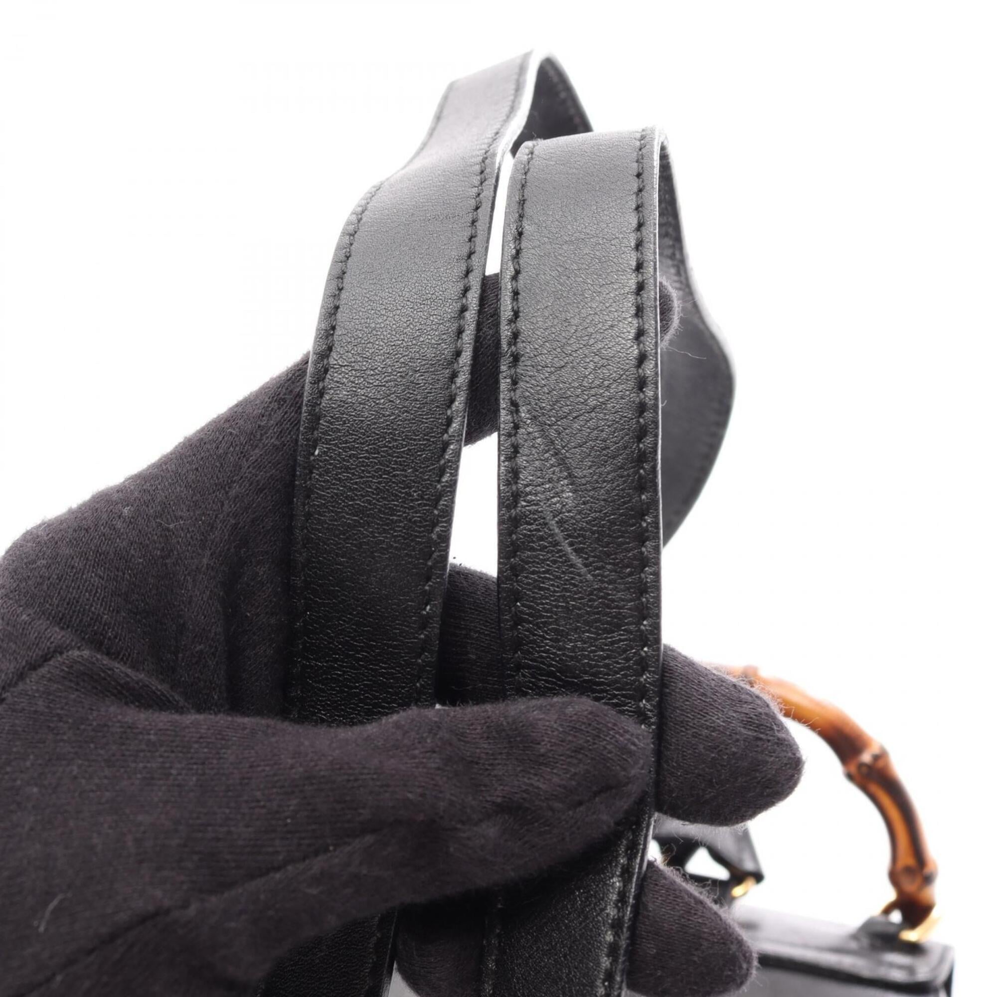 Gucci Black Leather Backpack Handbag (Pre-Owned)
