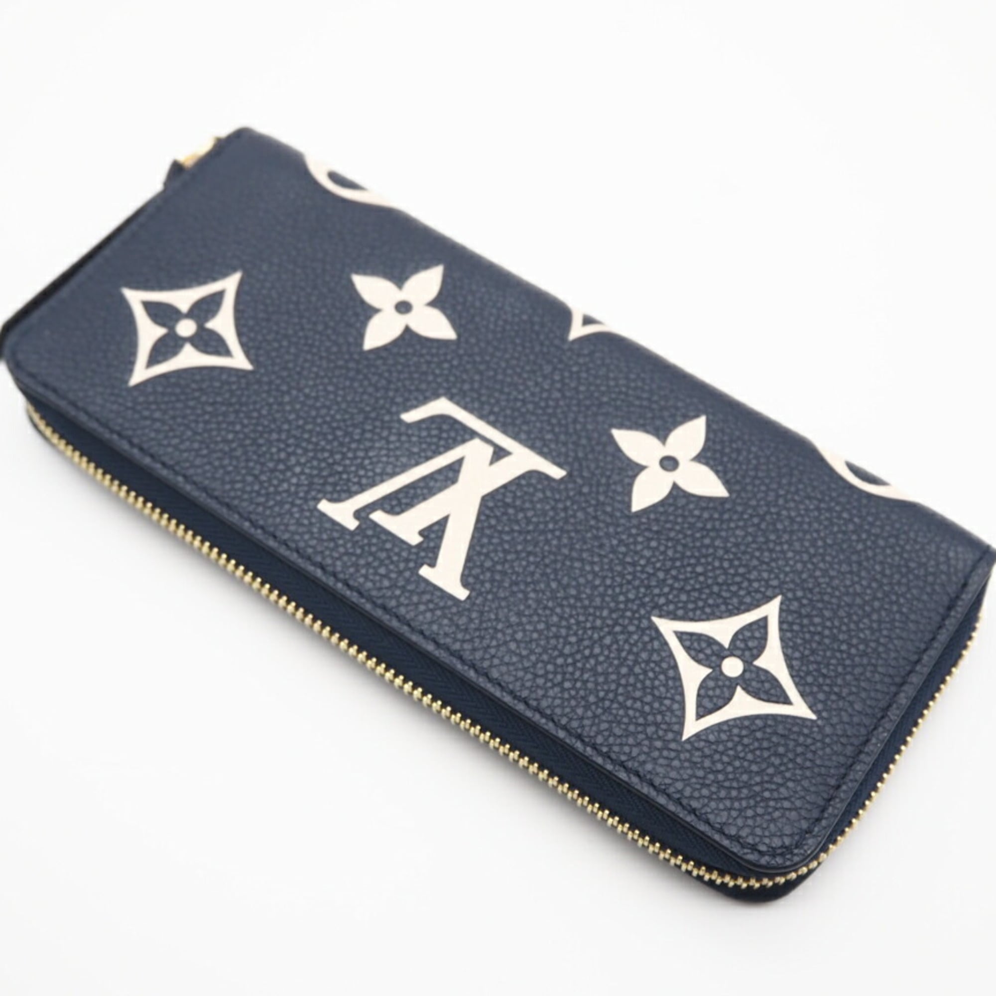 Louis Vuitton Empreinte Bicolor Navy Leather Long Wallet (Bi-Fold) (Pre-Owned)
