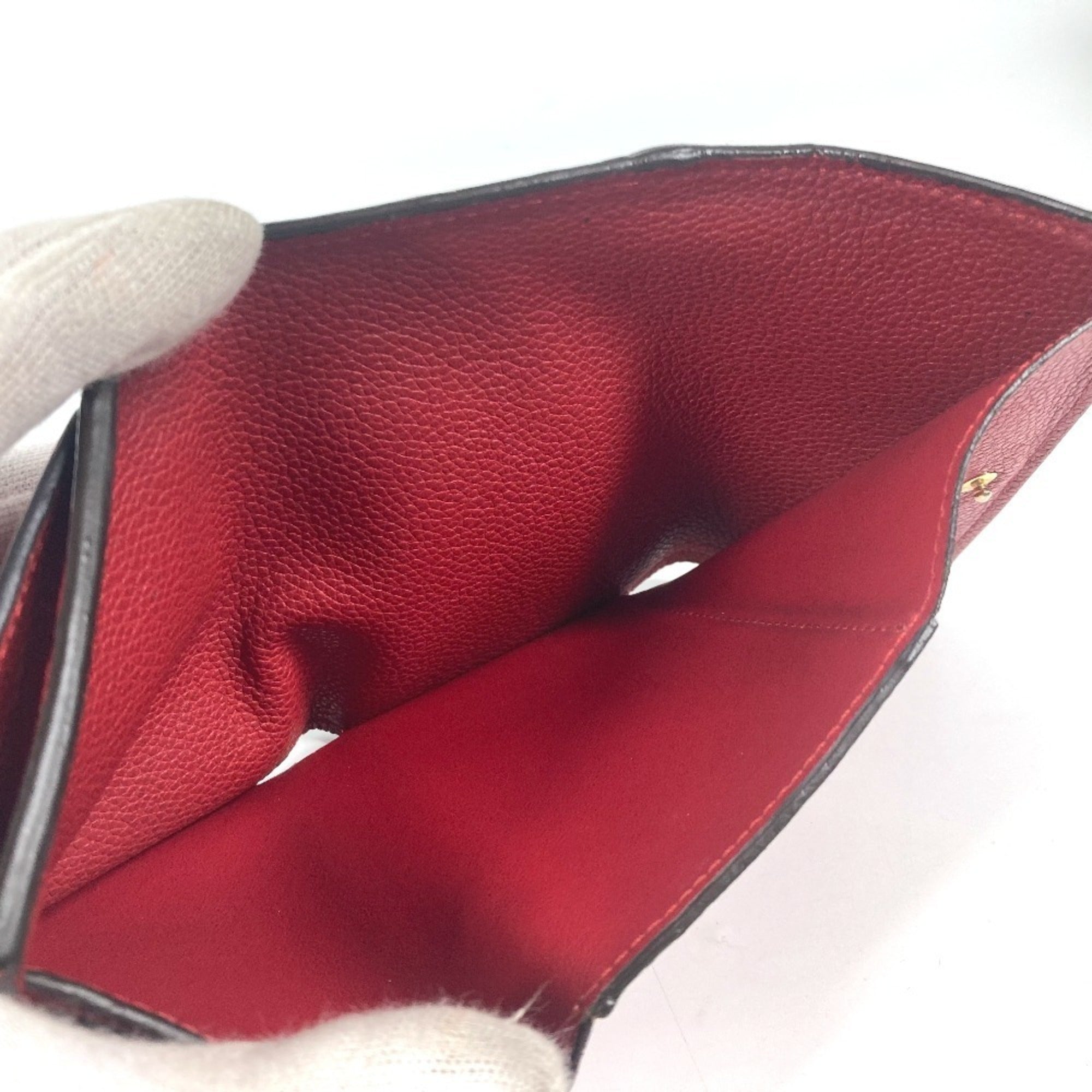 Louis Vuitton Cerise Red Color Monogram Empreinte Wallet (Tri-Fold) (Pre-Owned)