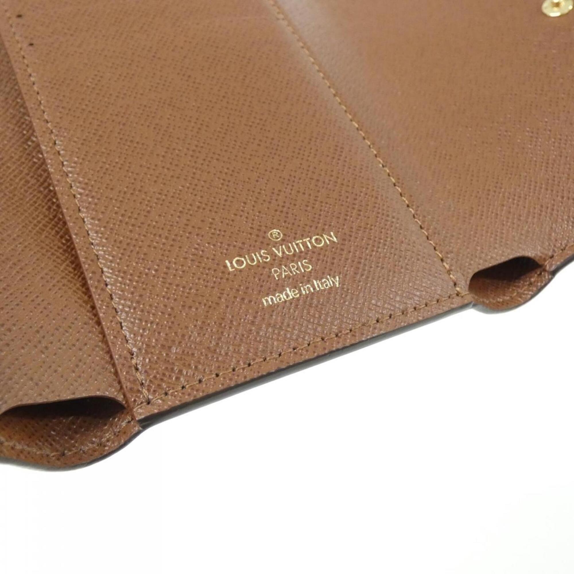 Louis Vuitton Marron Coated Canvas Wallet (Tri-Fold) (Pre-Owned)