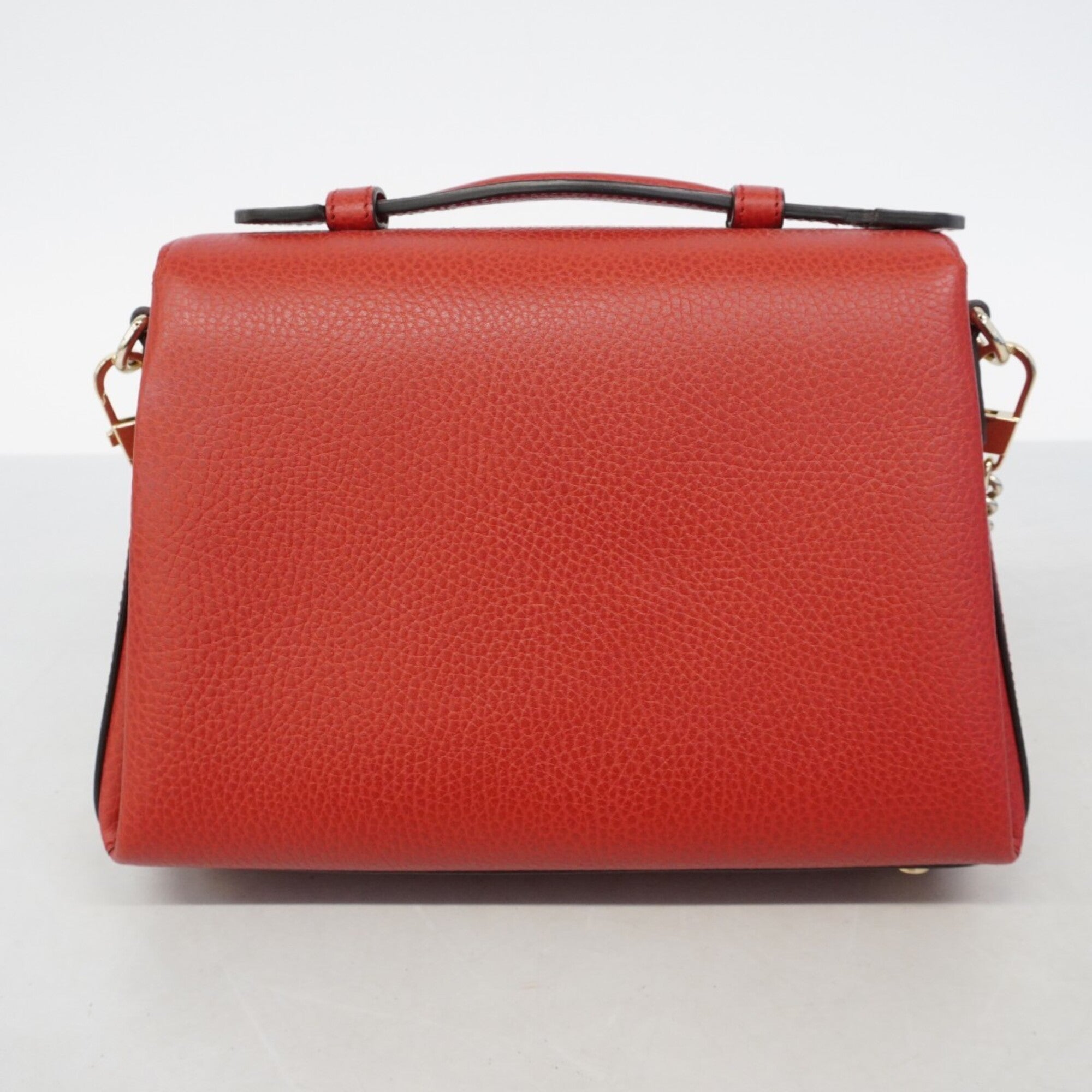 Gucci Red Color Leather Handbag (Pre-Owned)
