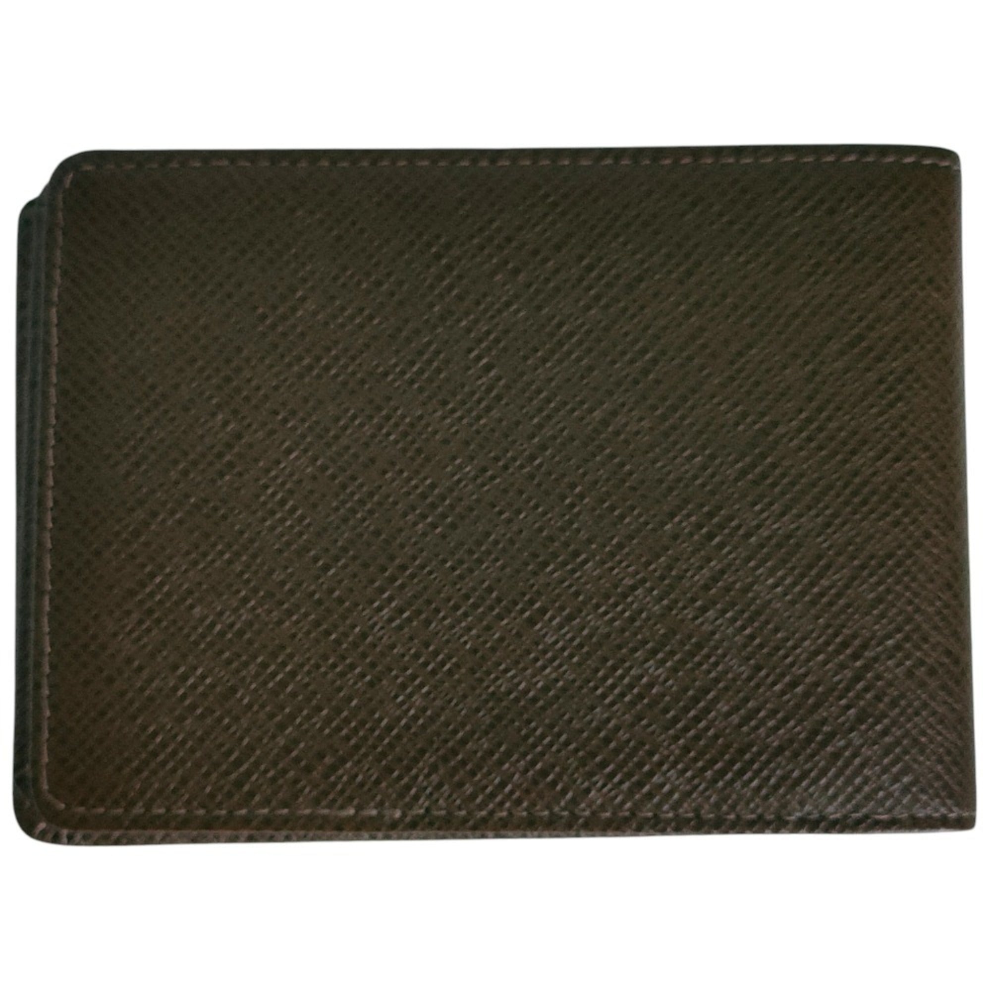 Louis Vuitton Taiga Brown Leather Wallet (Bi-Fold) (Pre-Owned)