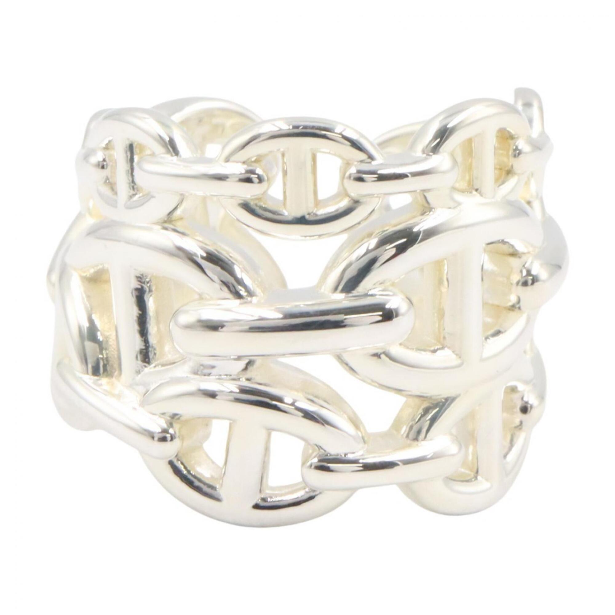 Hermes Silver Silver 925 Band Ring (Pre-Owned)