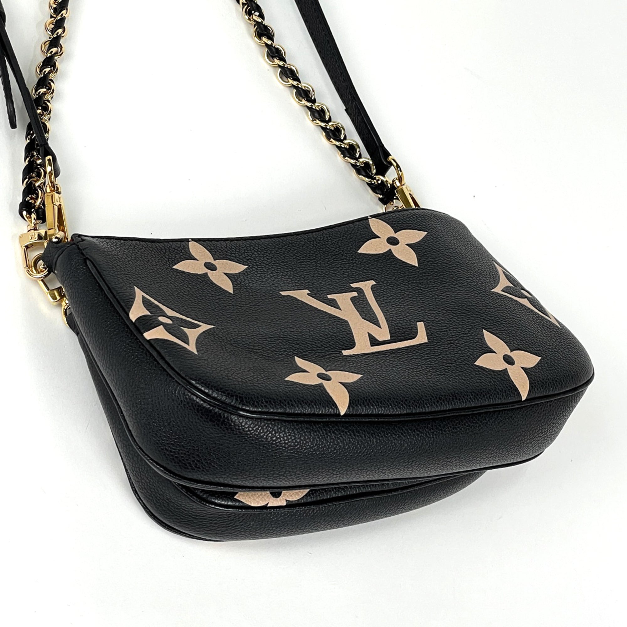 Louis Vuitton Monogram Empreinte Beige Black Monogram Empreinte Pochette Shoulder Bag (Pre-Owned)
