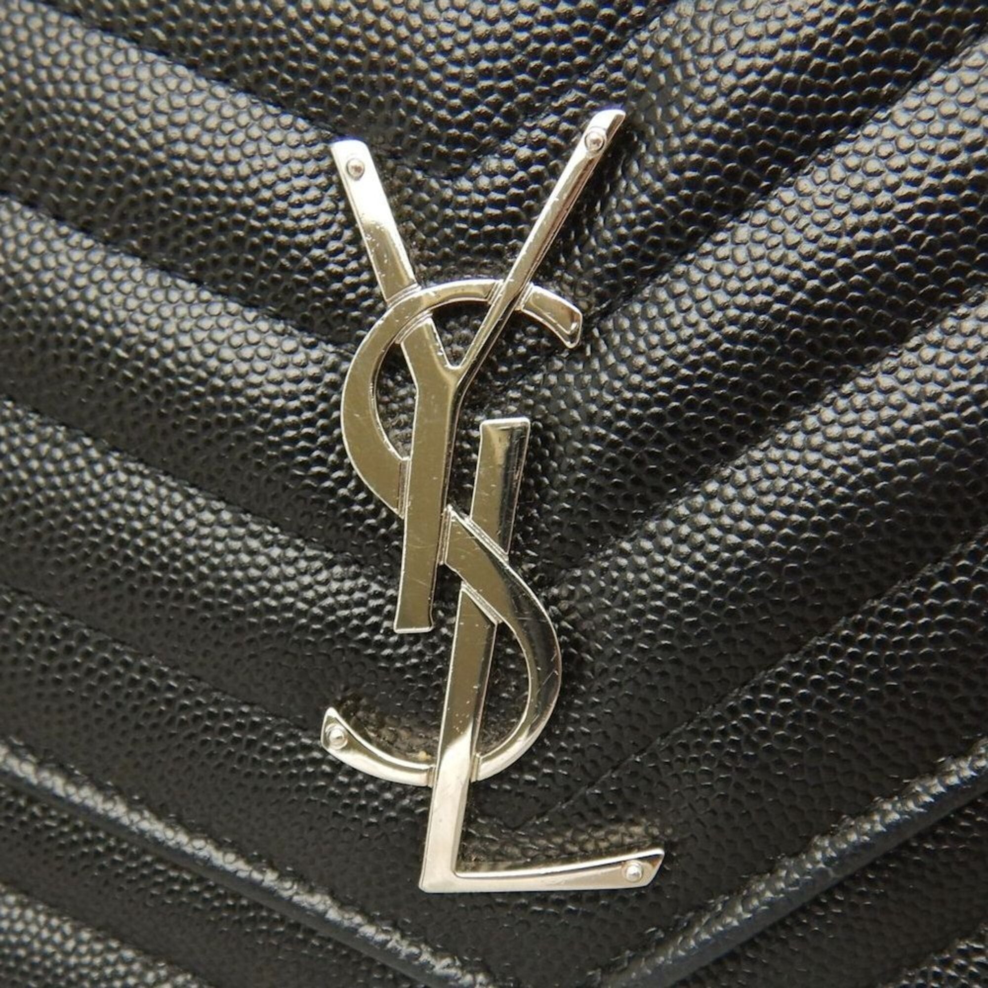 Yves Saint Laurent Black Leather Chain/Shoulder Wallet (Pre-Owned)