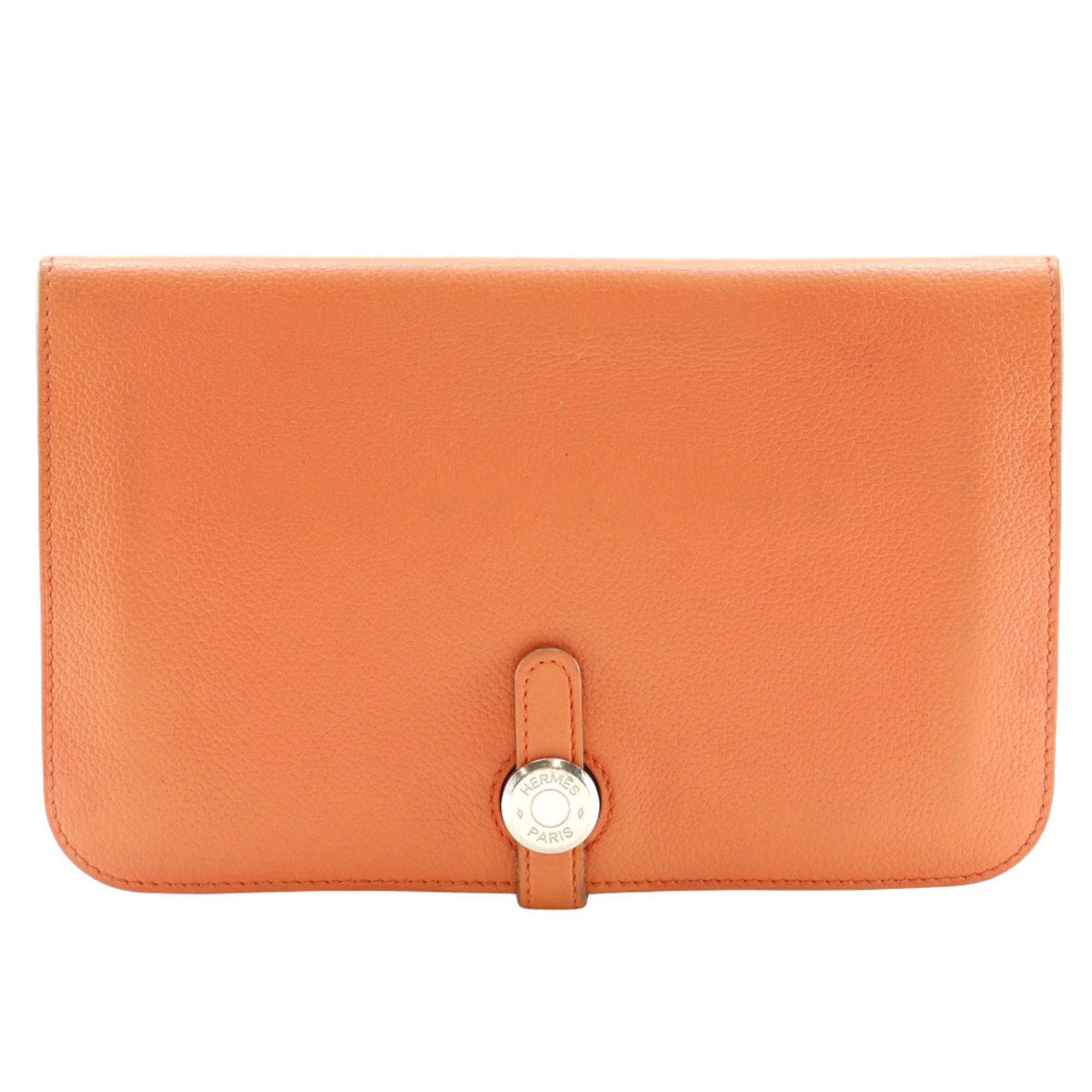 Hermes Pink Chevre Leather Long Wallet (Bi-Fold) (Pre-Owned)