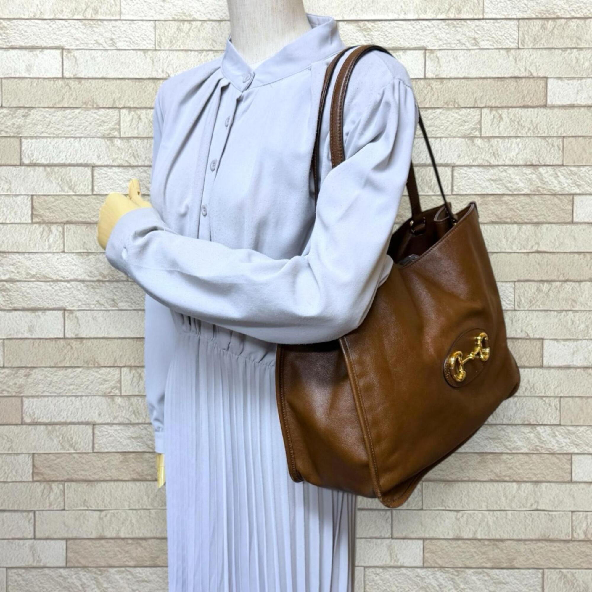 Gucci Brown Leather Tote Bag (Pre-Owned)