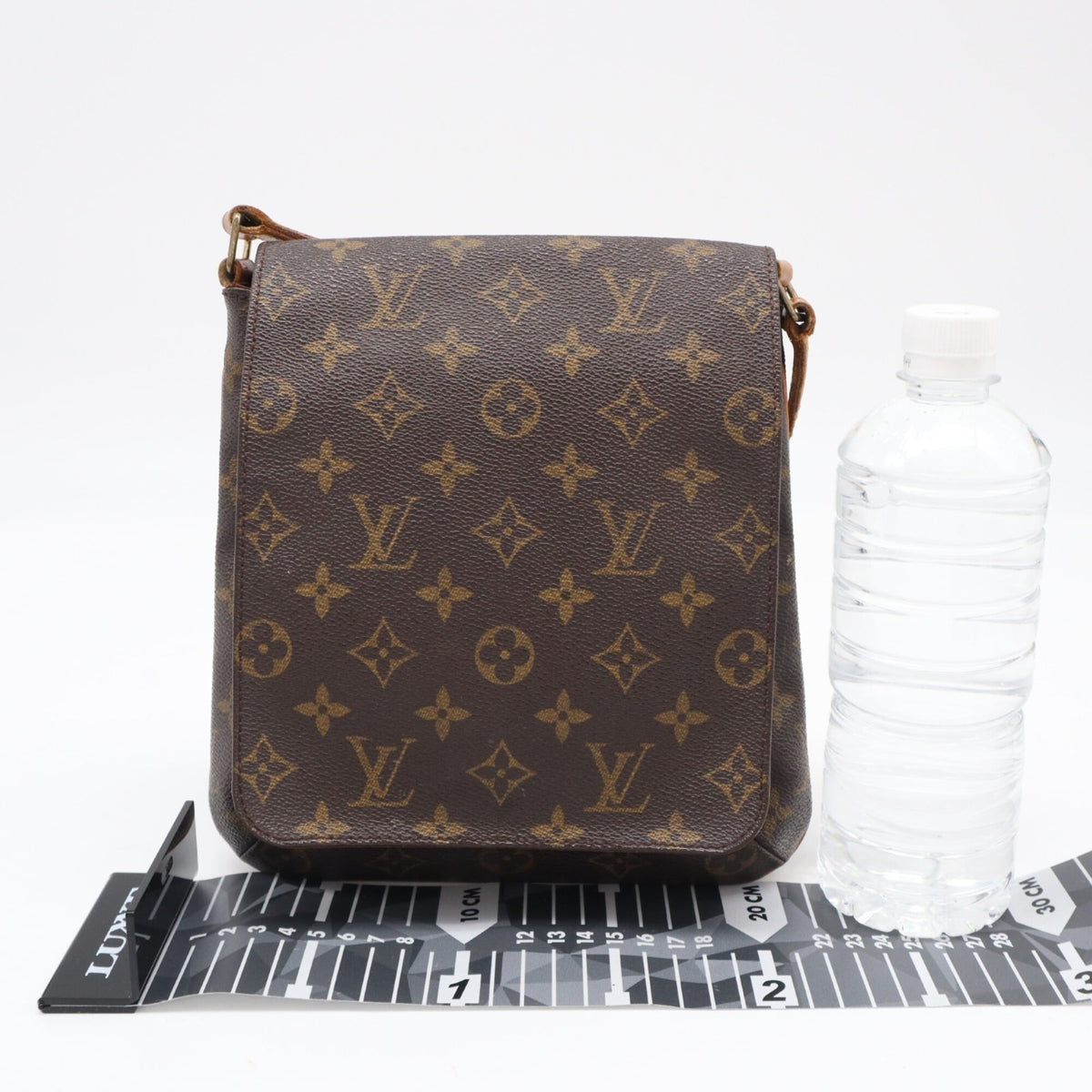 Louis Vuitton Beige Brown Monogram Coated Canvas Leather Shoulder Bag (Pre-Owned)