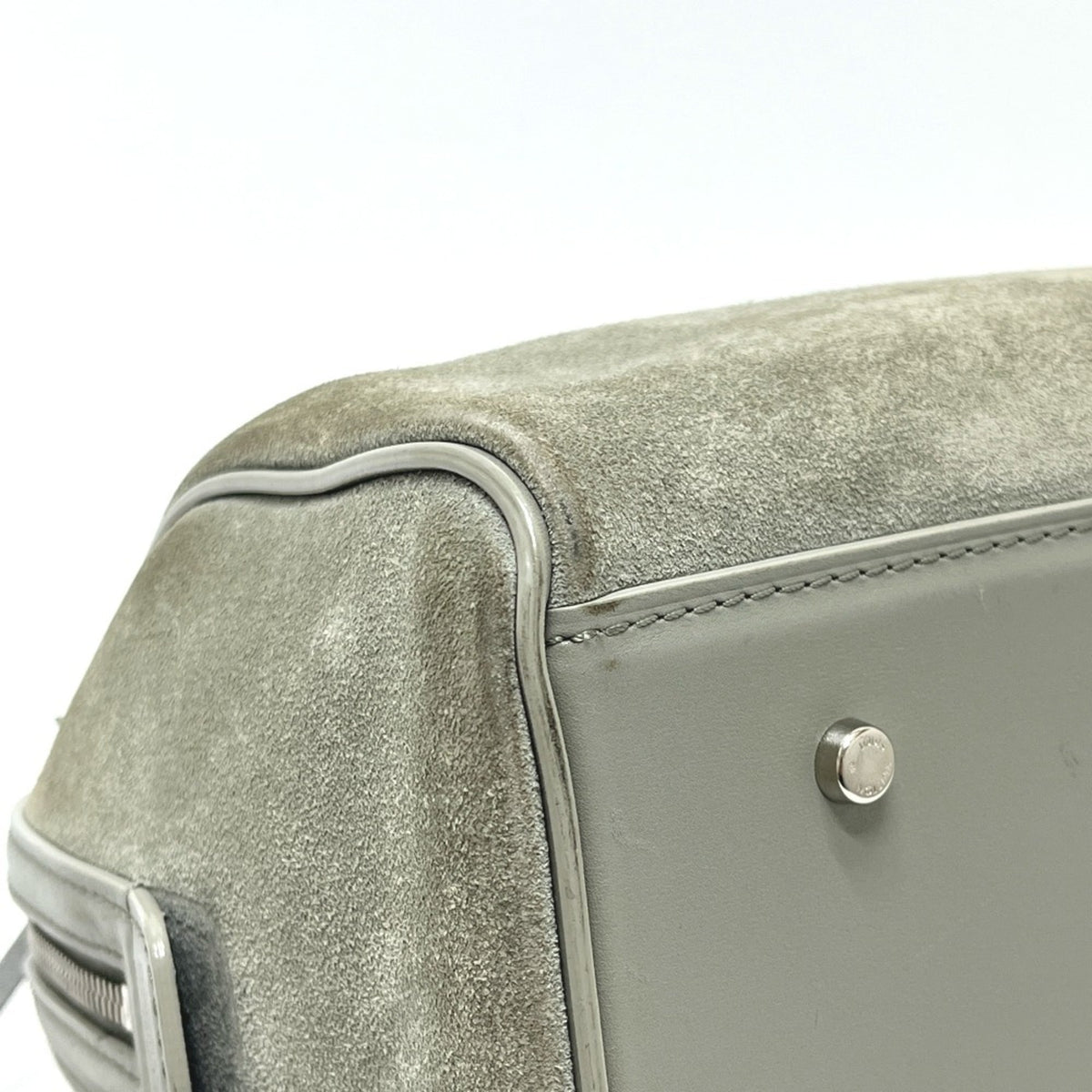 Louis Vuitton Gray Suede Handbag (Pre-Owned)