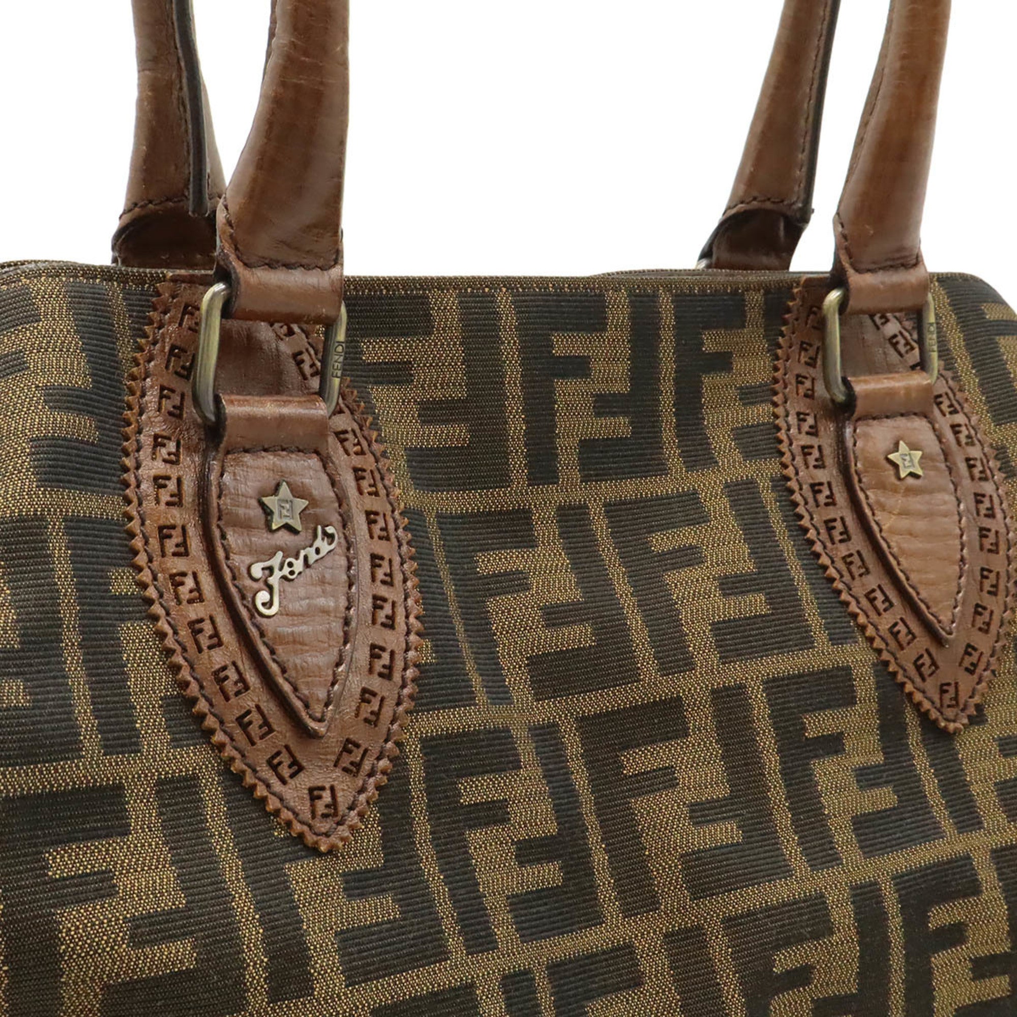 Fendi Dark Brown Khaki Brown Zucca Shoulder Bag Tote Bag (Pre-Owned)