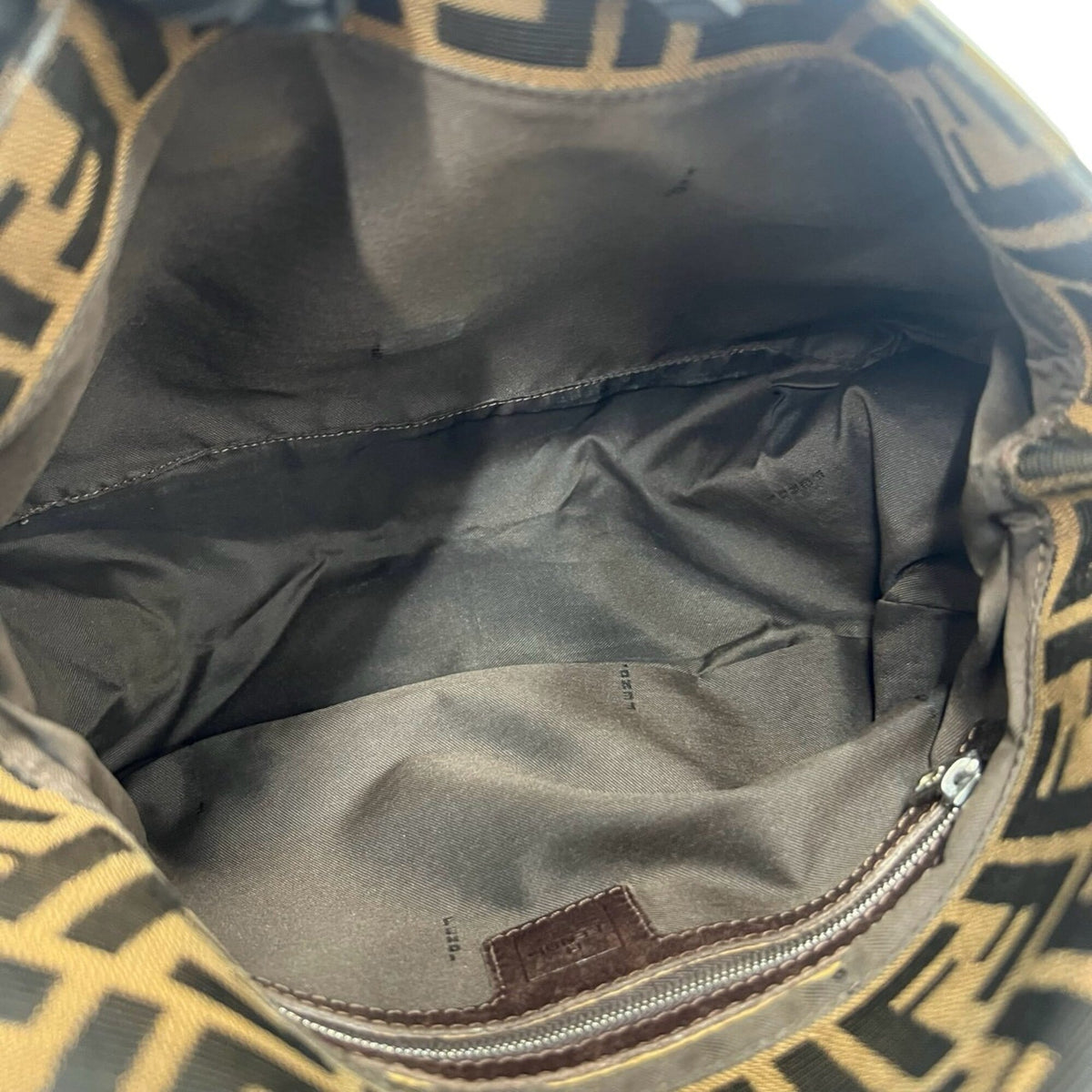 Fendi Black Brown Canvas Leather Shoulder Bag (Pre-Owned)