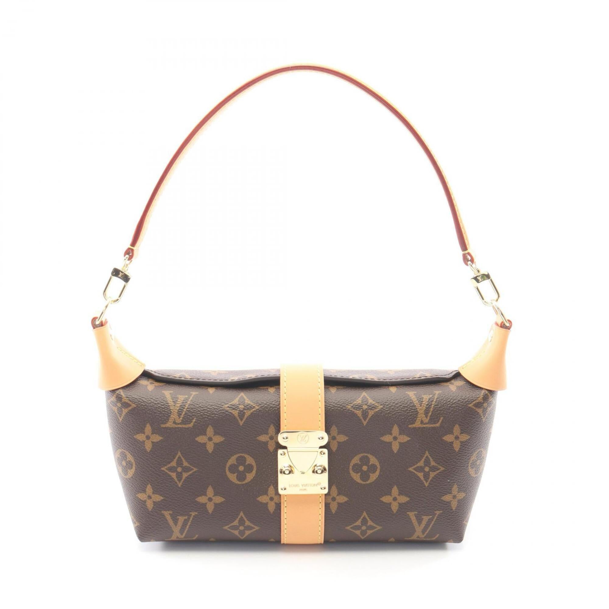 Louis Vuitton Brown Monogram Coated Canvas Leather Handbag Pochette (Pre-Owned)