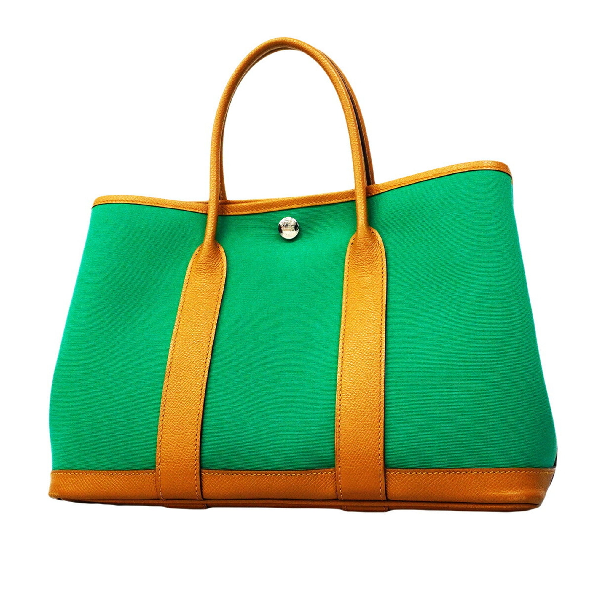 Hermes Green Toile Officier Tote Bag (Pre-Owned)