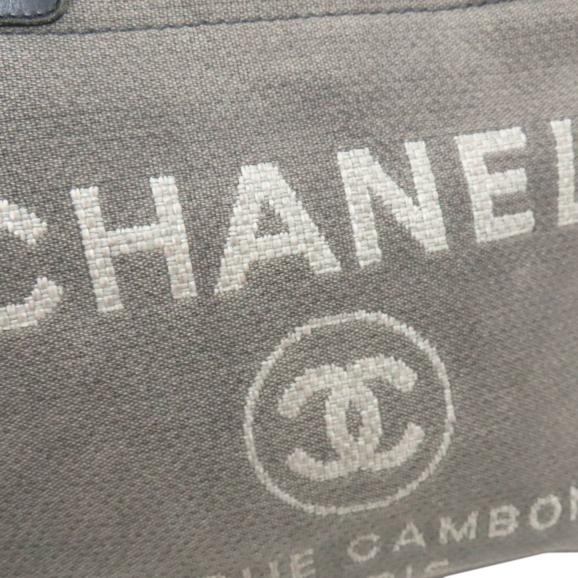 Chanel Gray Leather Tote Bag (Pre-Owned)