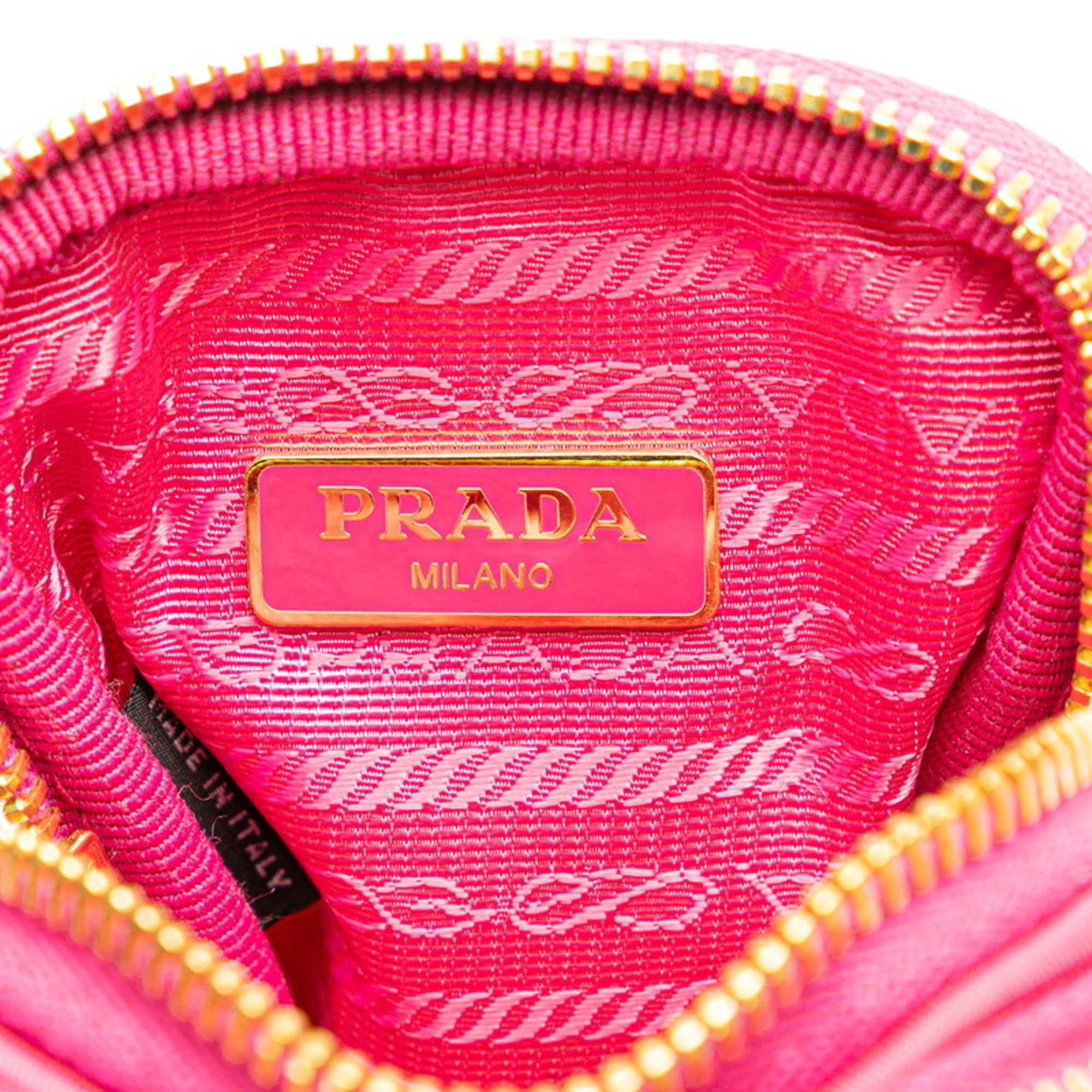 Prada Pink Nylon Leather Shoulder Bag (Pre-Owned)