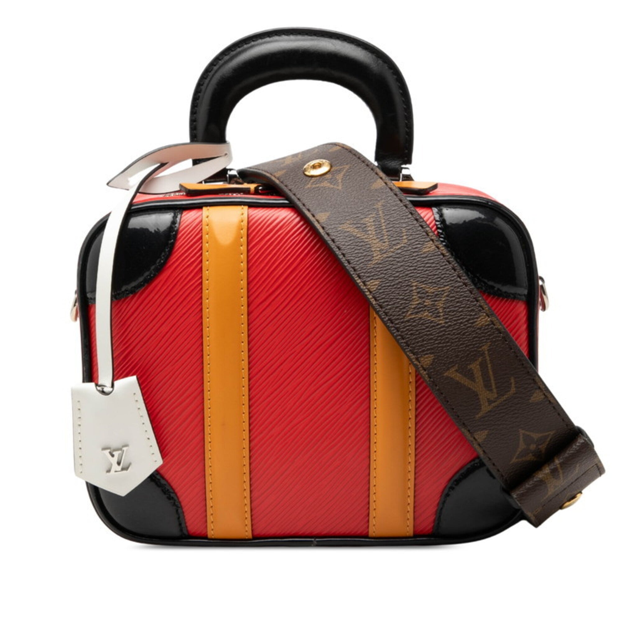 Louis Vuitton Epi Black Red Color Rouge Patent Leather Leather Handbag Shoulder Bag (Pre-Owned)