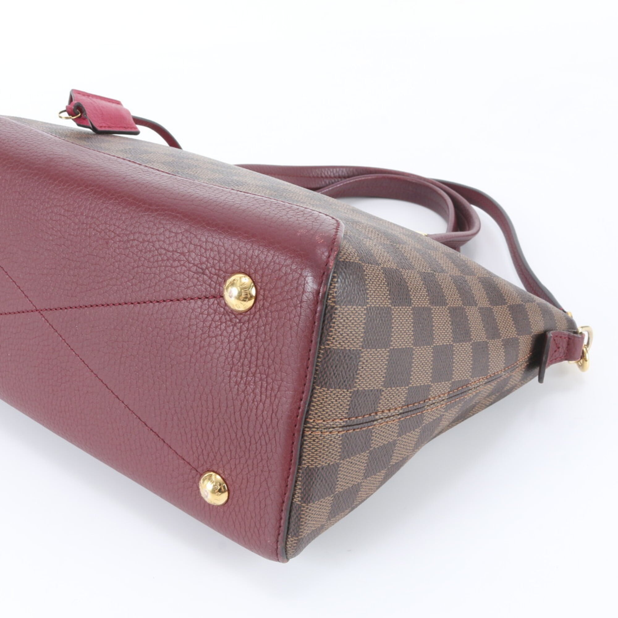 Louis Vuitton Brown Fuchsia Leather Coated Canvas Handbag Shoulder Bag Tote Bag (Pre-Owned)