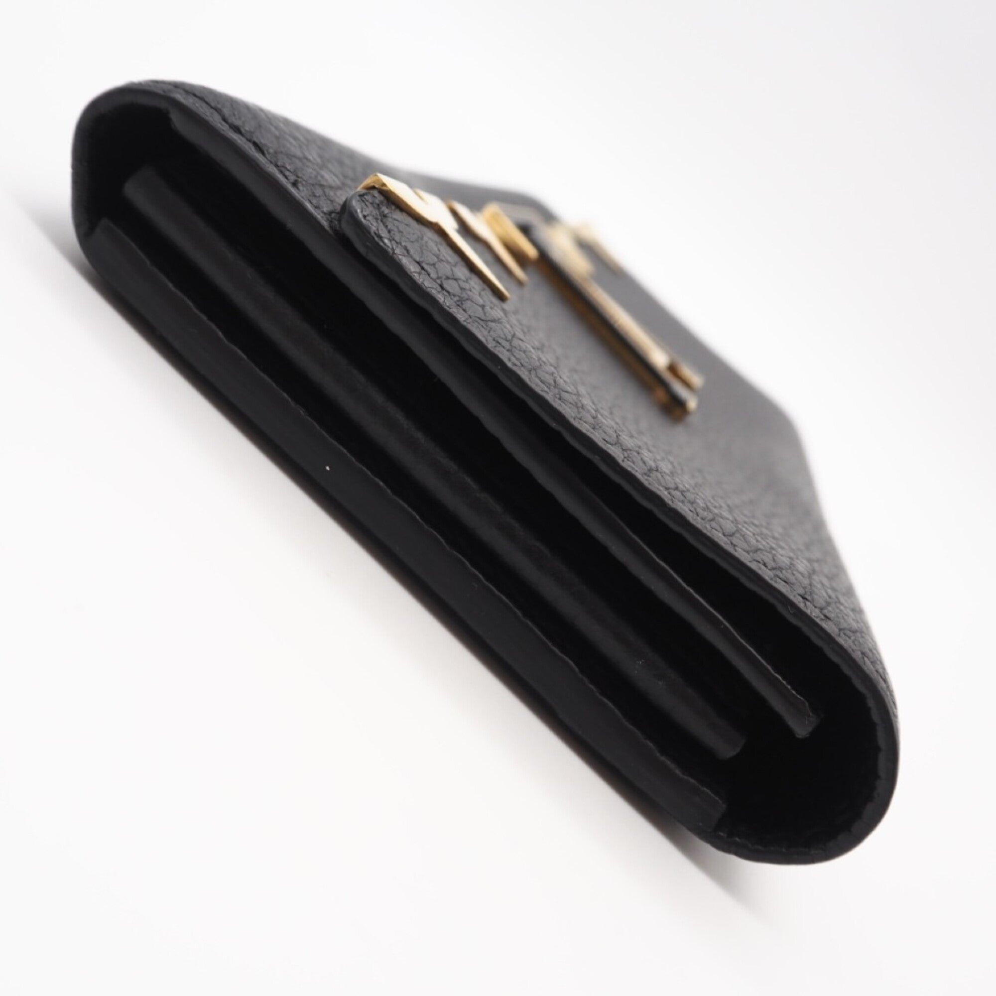 Louis Vuitton Black Leather Long Wallet (Bi-Fold) (Pre-Owned)