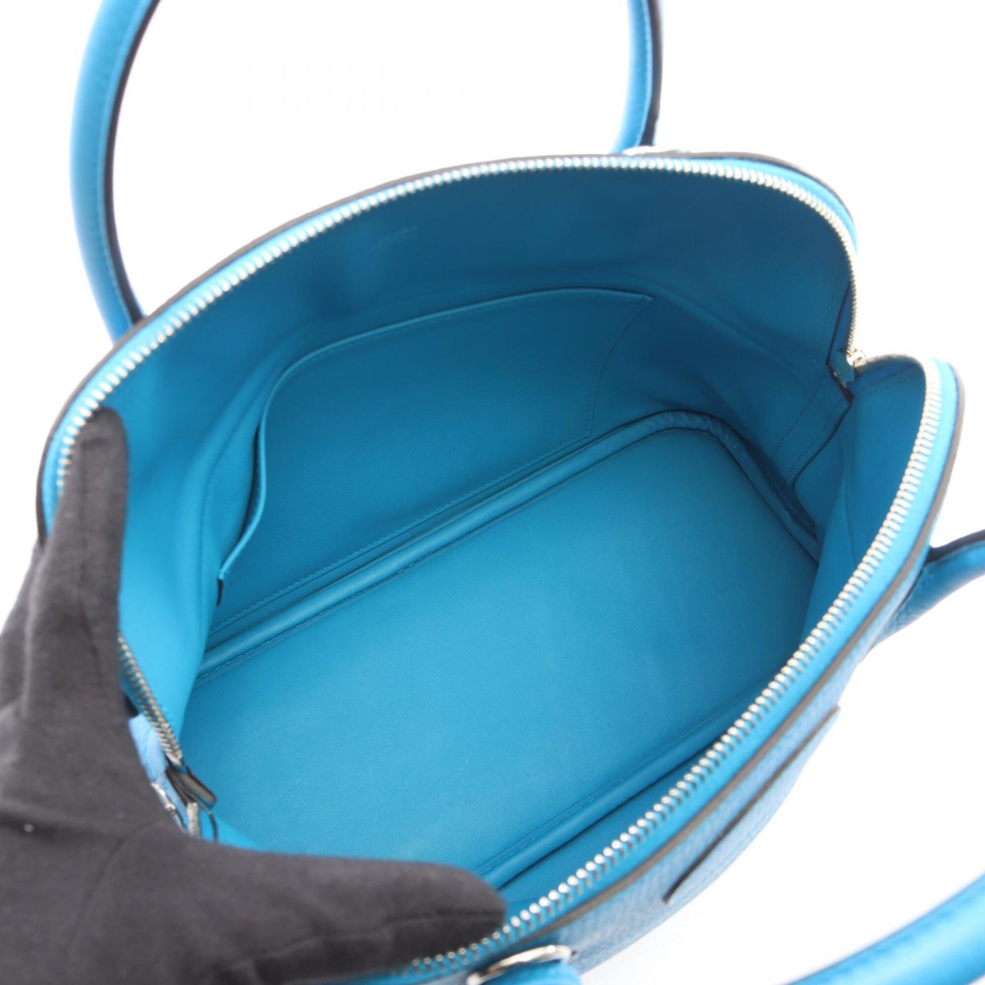 Hermes Blue Taurillon Clemence Leather Leather Handbag (Pre-Owned)