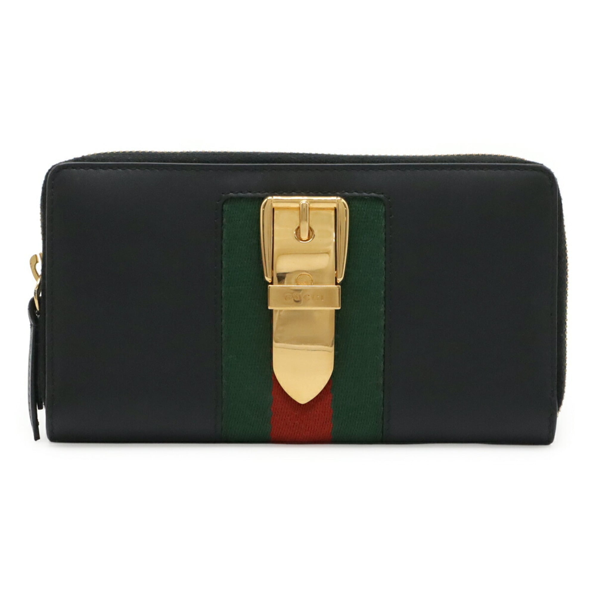 Gucci Black Green Red Color Leather Coin Purse/Coin Case (Pre-Owned)