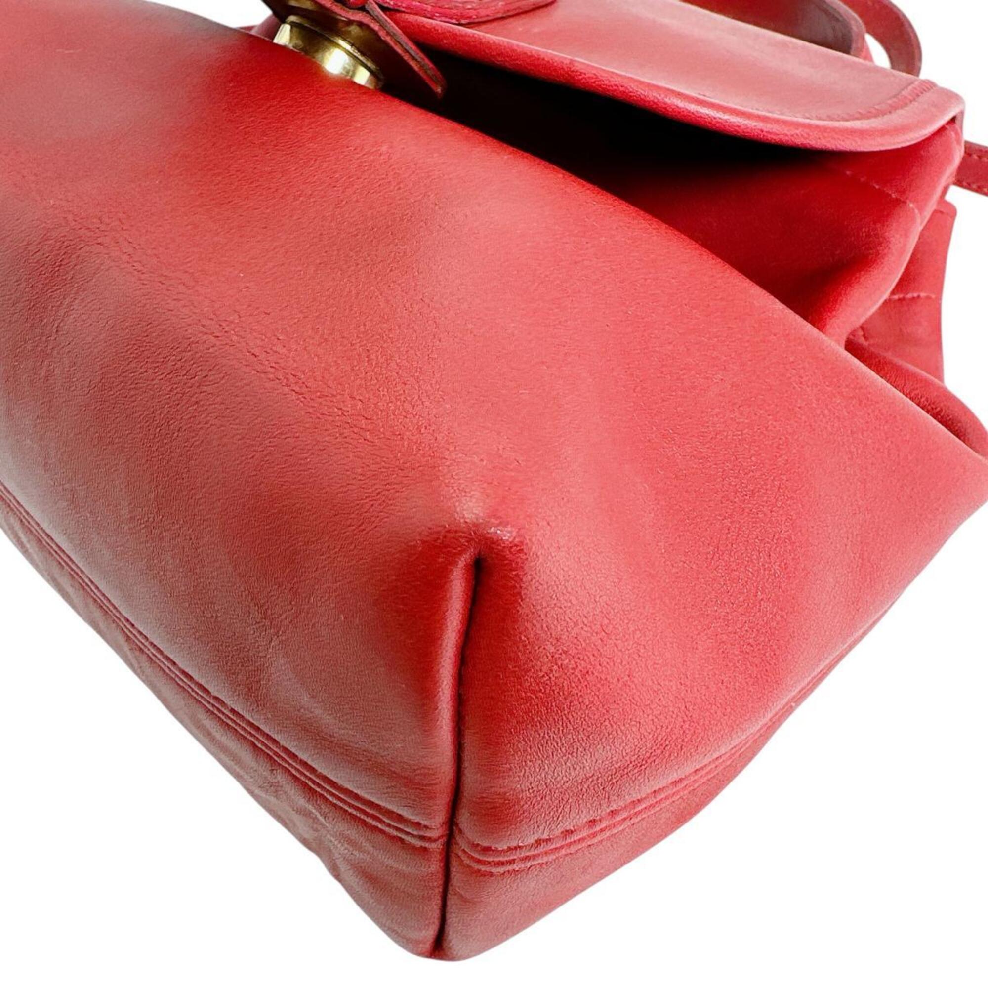 Coach Red Color Leather Backpack (Pre-Owned)