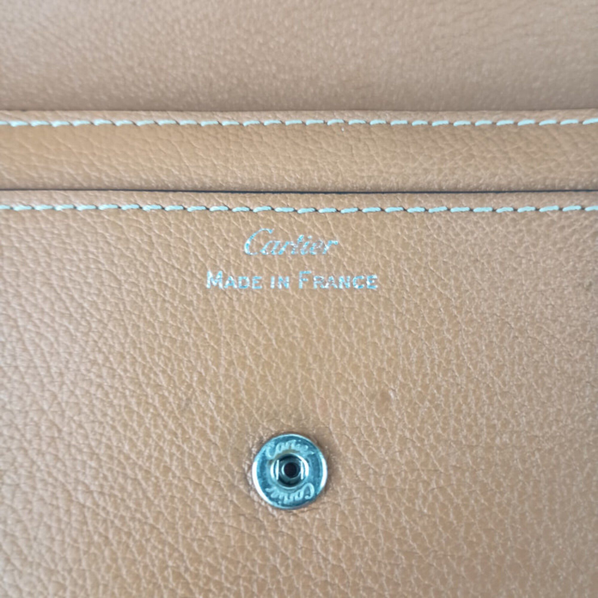 Cartier C De Cartier Brown Leather Long Wallet (Bi-Fold) (Pre-Owned)