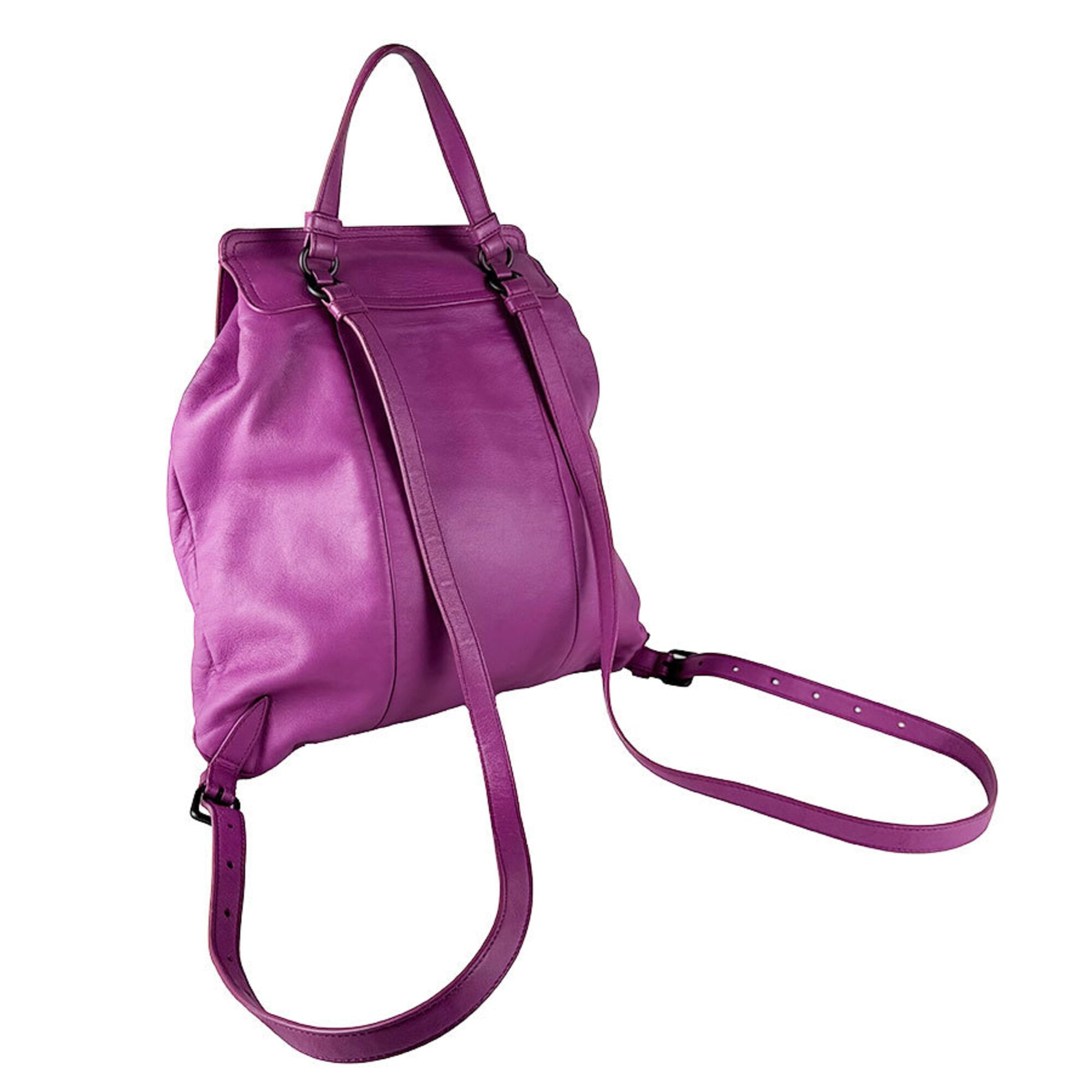 Bottega Veneta Purple Leather Backpack (Pre-Owned)