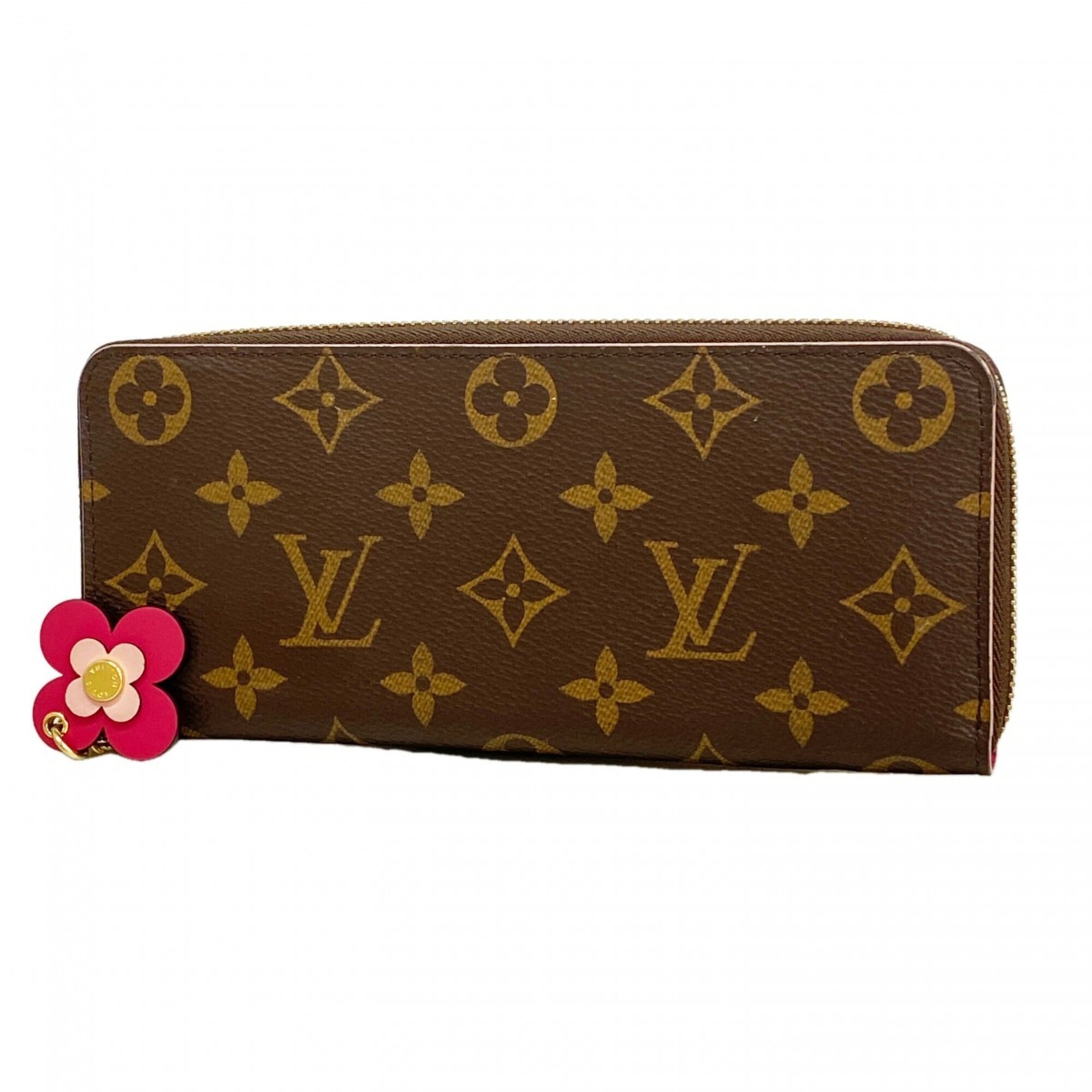Louis Vuitton Brown Hot Pink Long Wallet (Bi-Fold) (Pre-Owned)