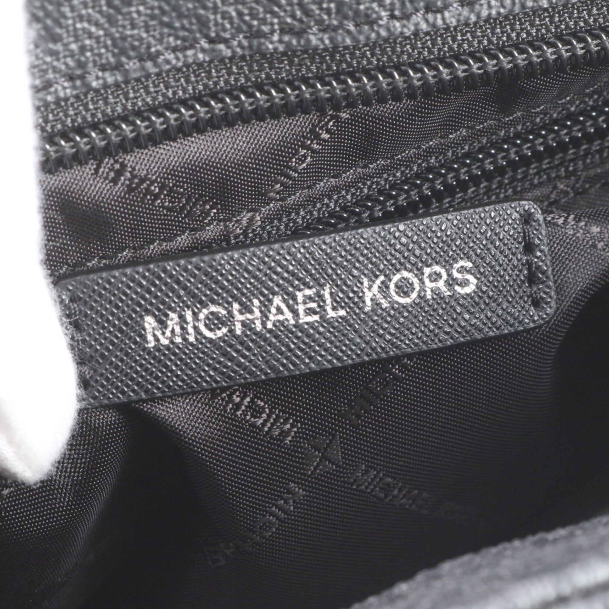 Michael Kors Black Leather Coated Canvas Crossbody Bag Shoulder Bag (Pre-Owned)