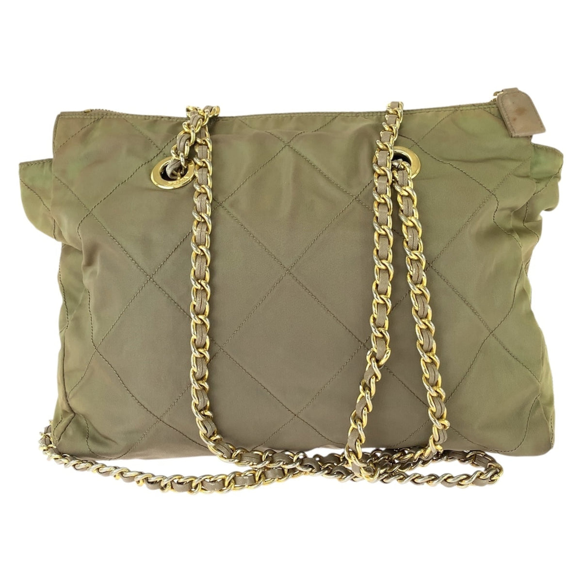 Prada Khaki Nylon Shoulder Bag (Pre-Owned)
