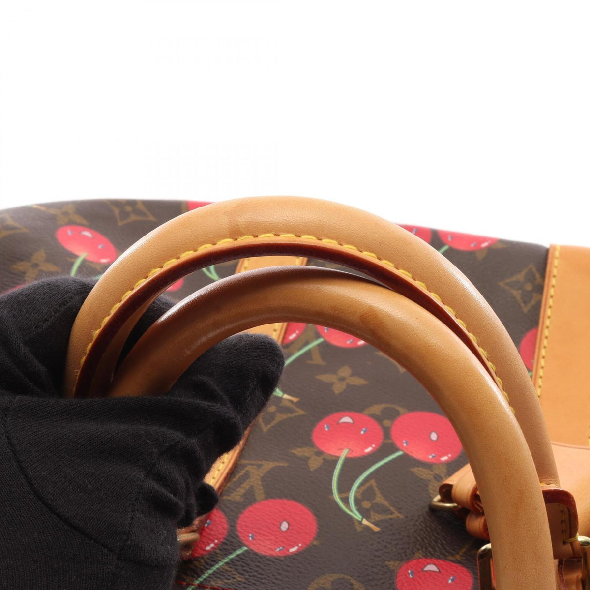 Louis Vuitton Brown Monogram Cherry Red Color Coated Canvas Leather Boston Bag Handbag (Pre-Owned)
