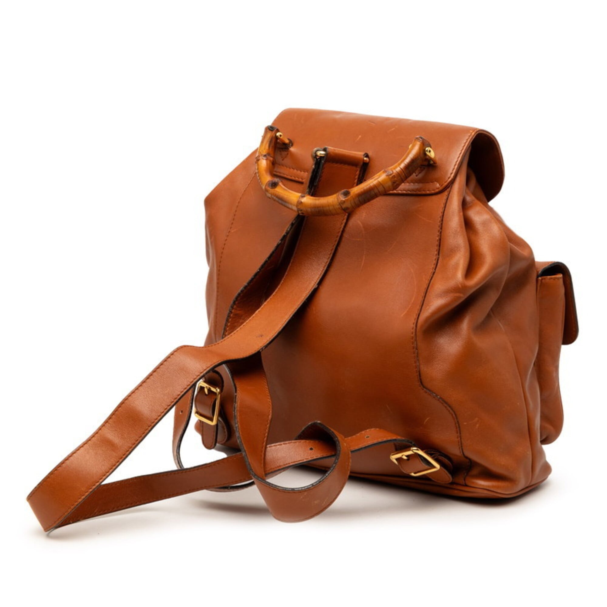 Gucci Brown Leather Backpack (Pre-Owned)