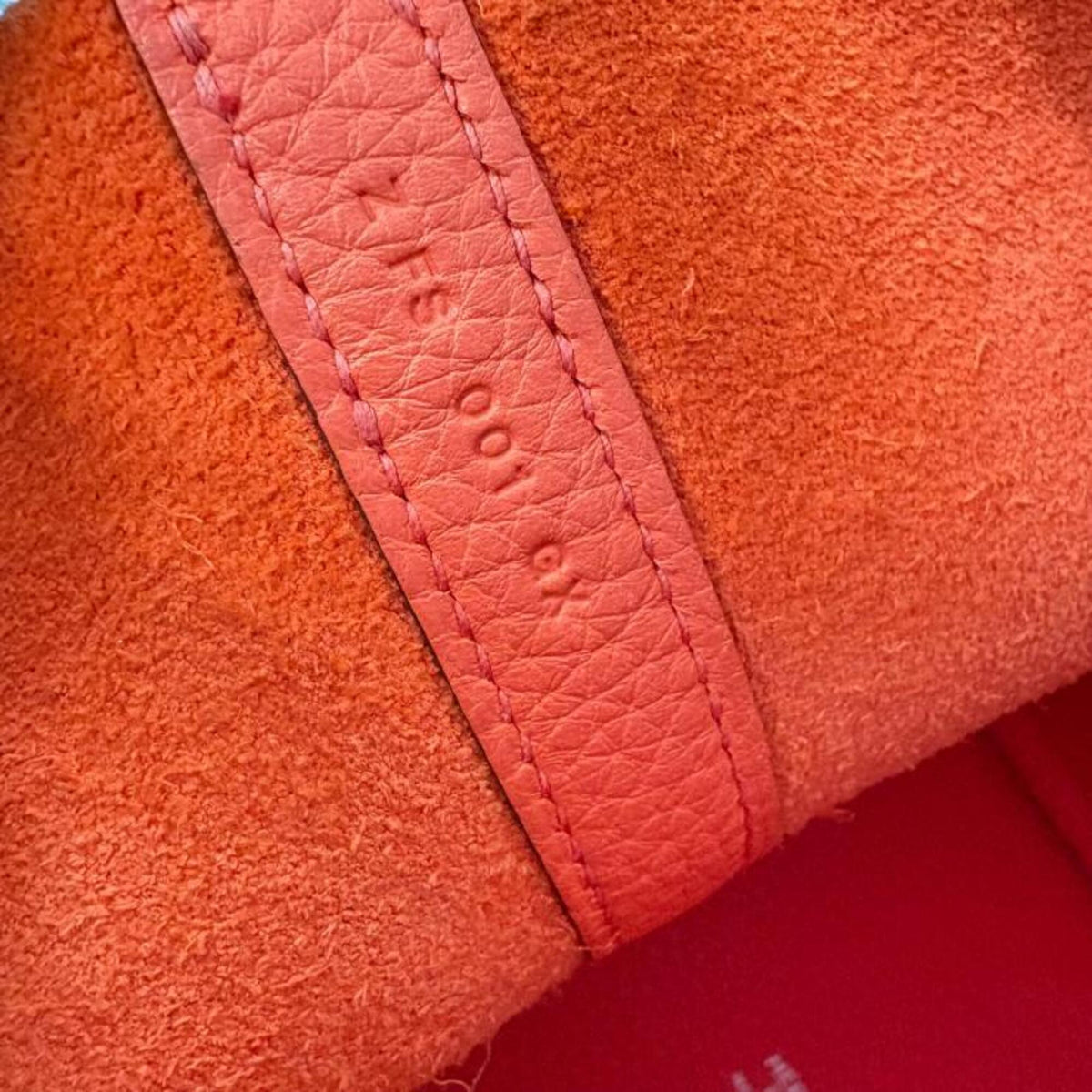Hermes Red Color Taurillon Clemence Leather Handbag (Pre-Owned)