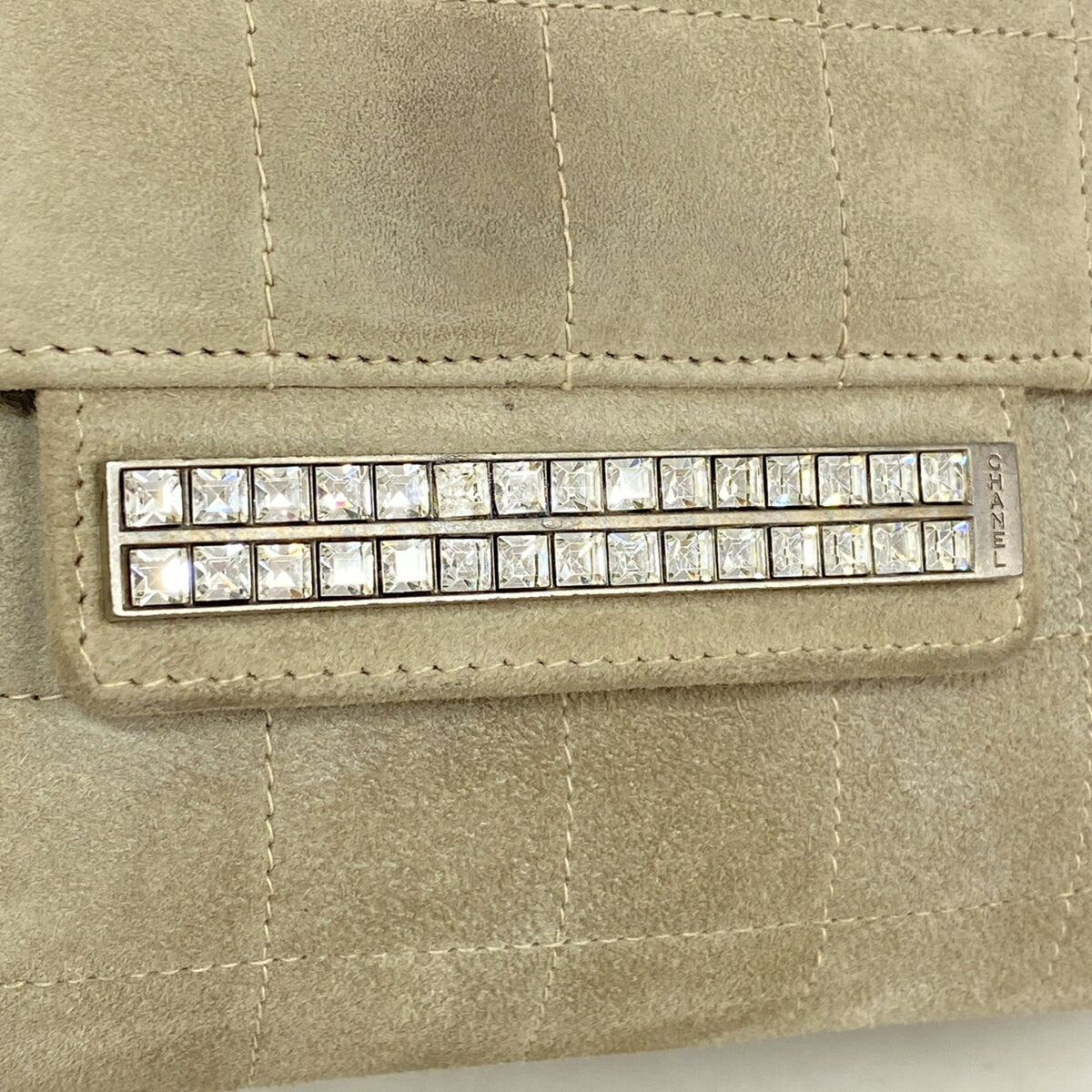 Chanel Gray Suede Handbag (Pre-Owned)