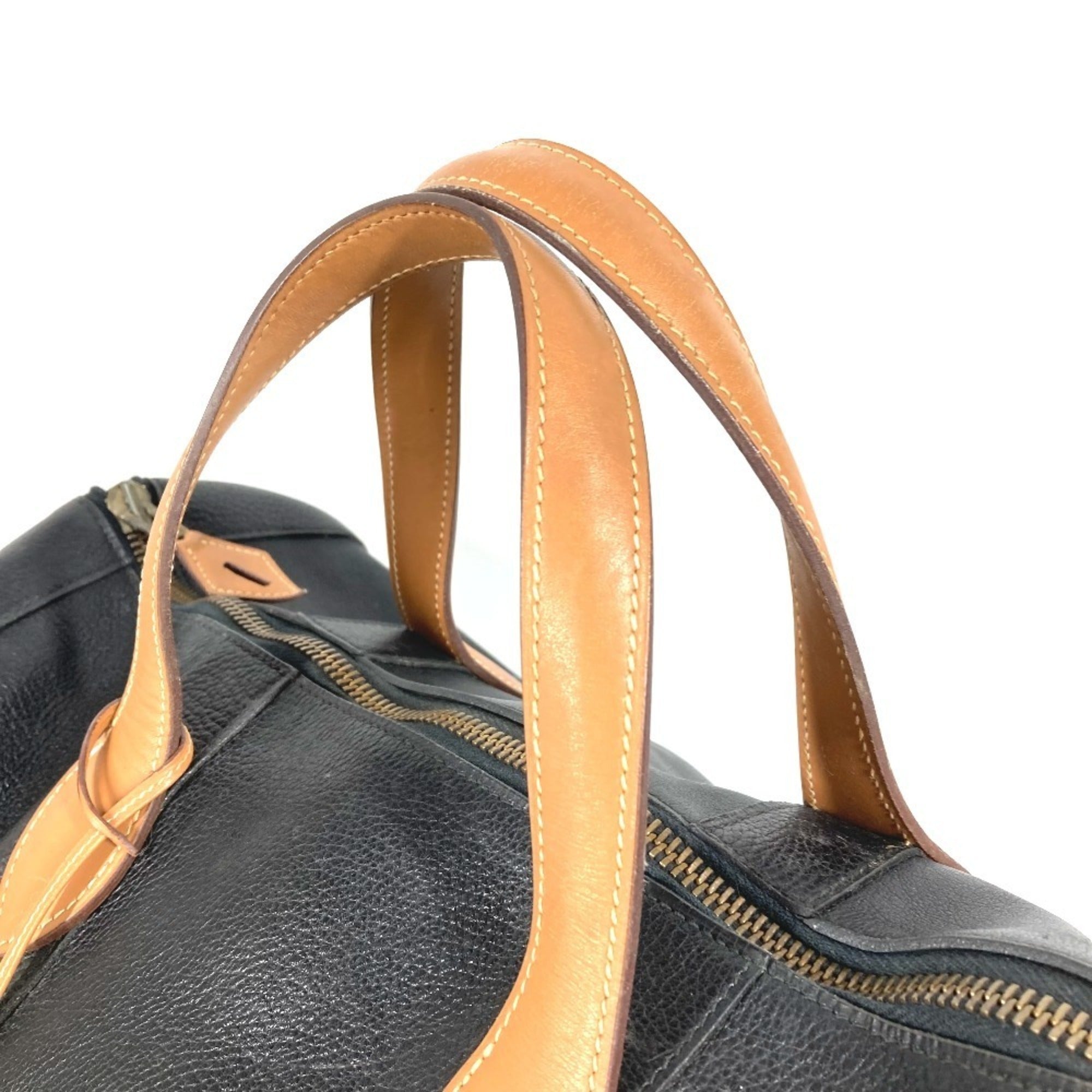 Hermes Bicolor Black Brown Ardennes Leather Boston Bag Handbag (Pre-Owned)