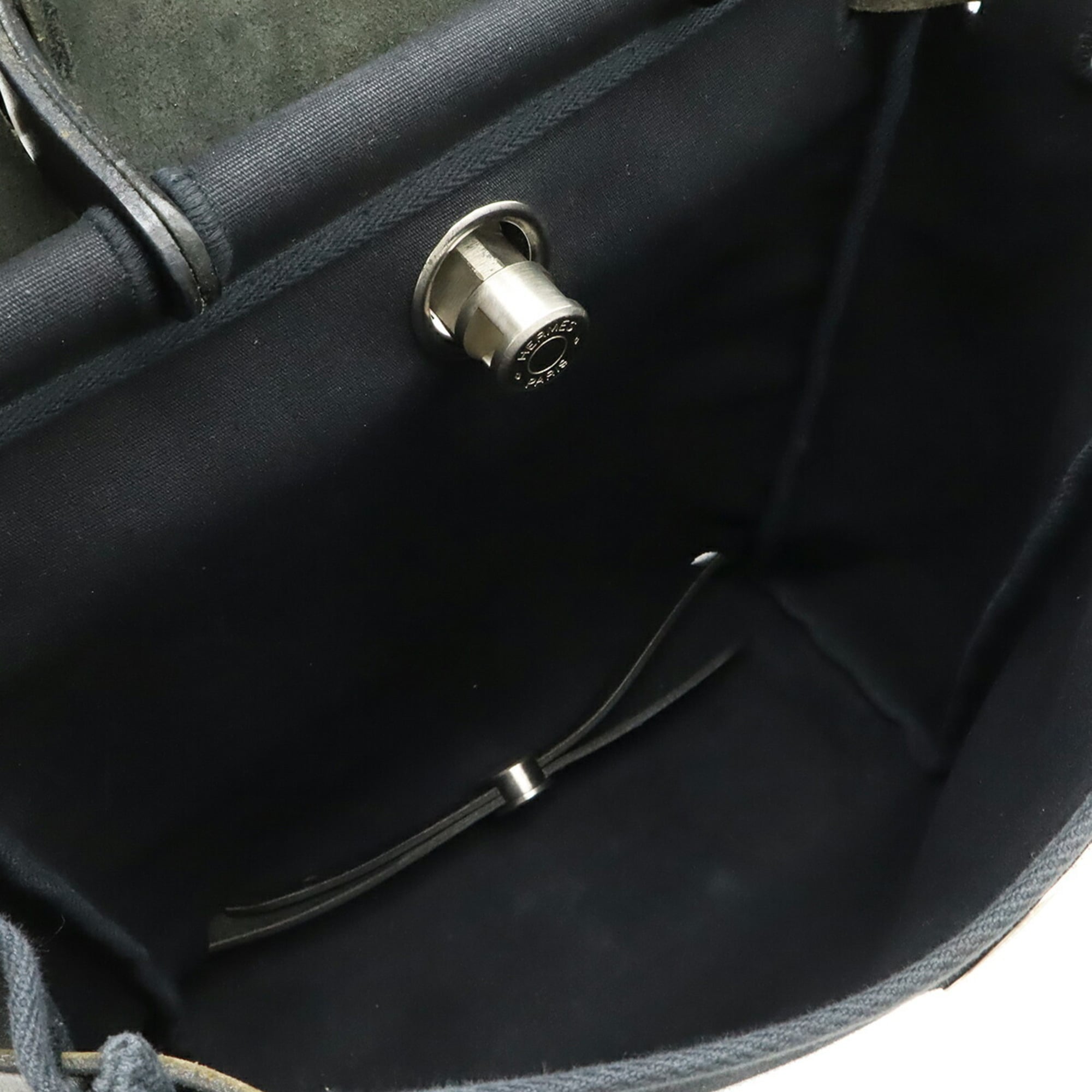 Hermes Black Toile Officier Backpack Handbag (Pre-Owned)