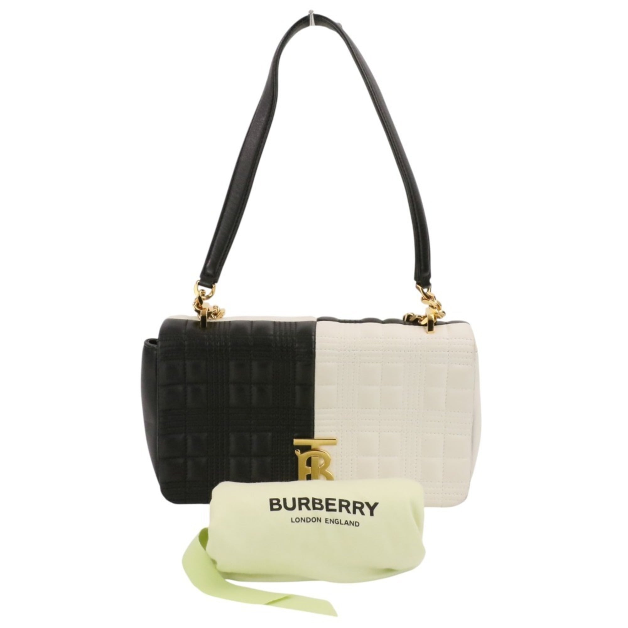 Burberry Black White Quilting Shoulder Bag (Pre-Owned)
