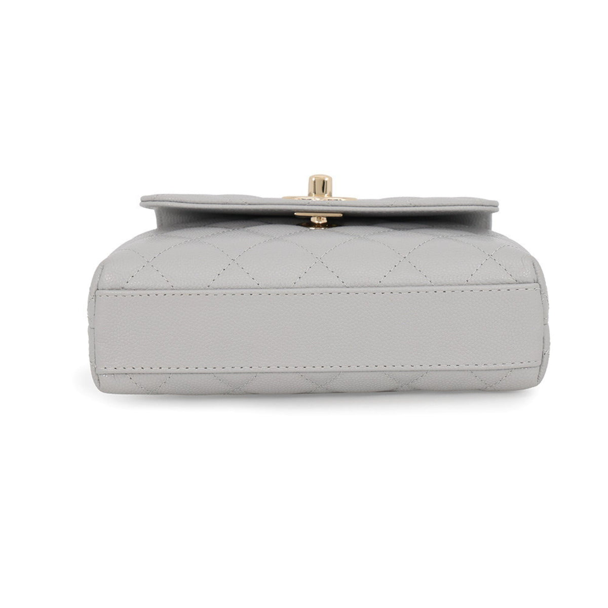 Chanel Matelasse Light Gray Grained Calfskin Handbag Shoulder Bag (Pre-Owned)