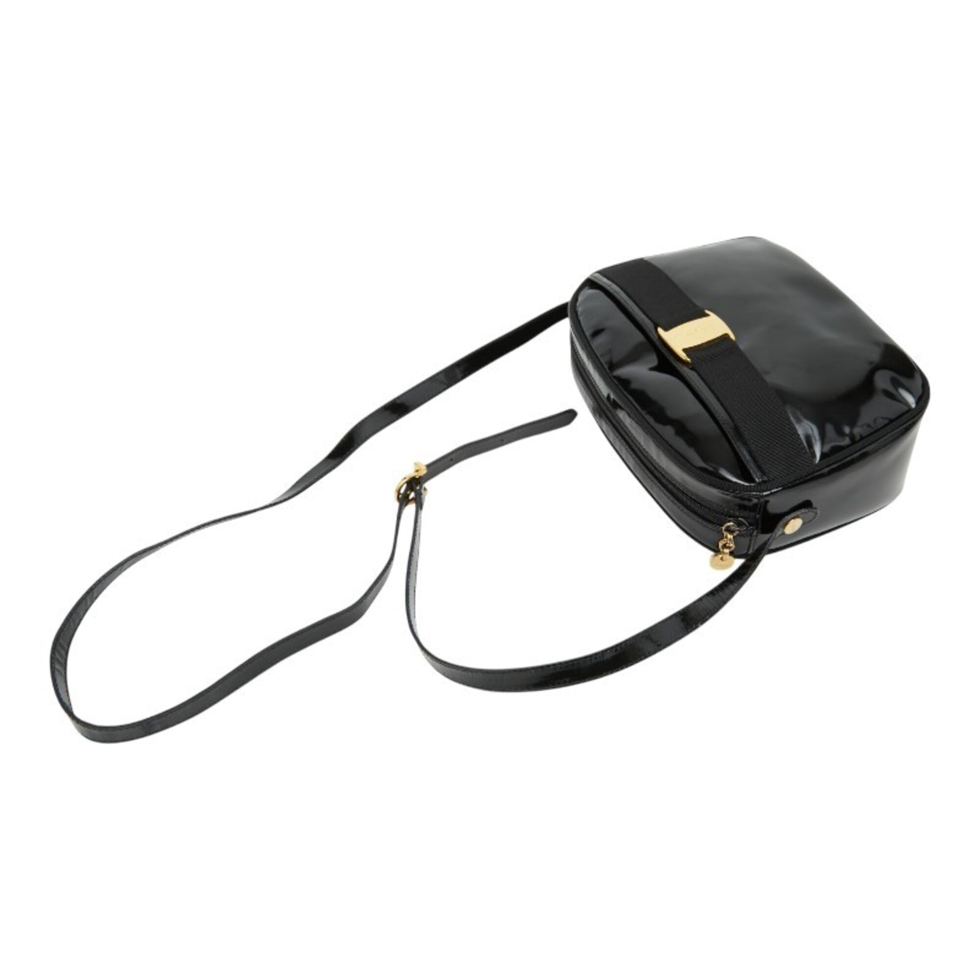 Salvatore Ferragamo Black Leather Shoulder Bag (Pre-Owned)