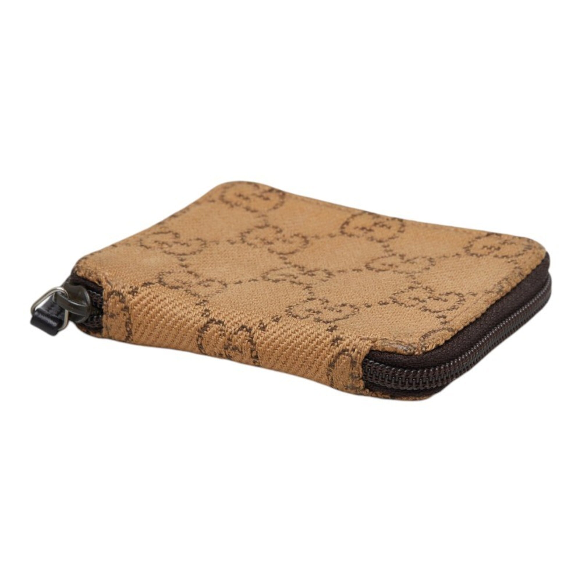 Gucci Beige Canvas Leather Coin Purse/Coin Case (Pre-Owned)