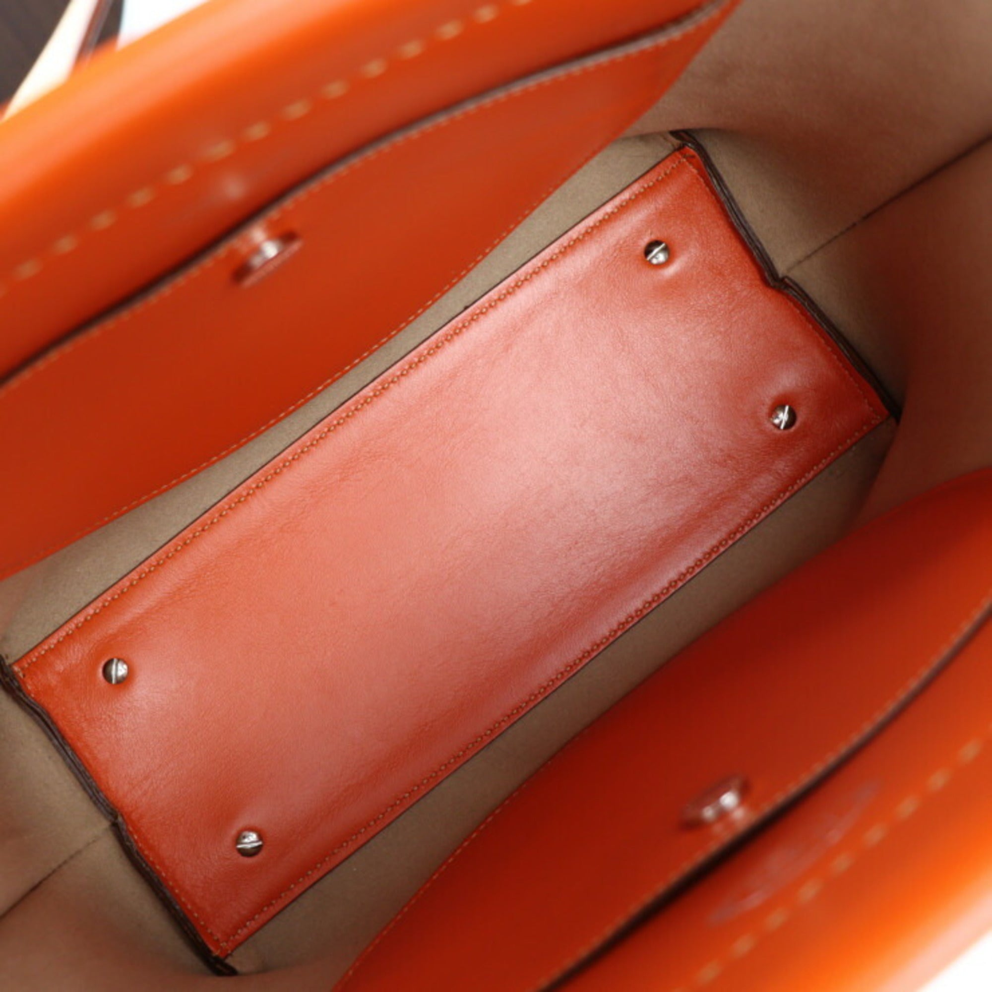 Tod's Beige Brown Orange Leather Handbag Shoulder Bag Tote Bag (Pre-Owned)